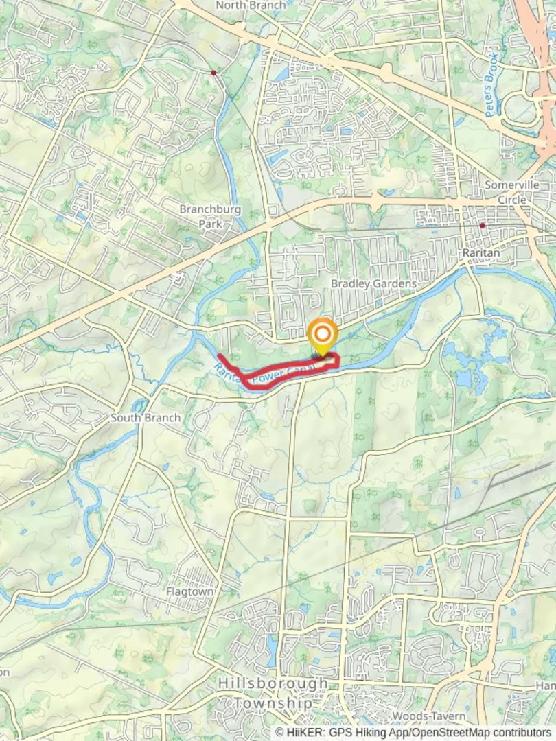 An image depicting the trail Duke Island and Canal Trail Loop and its surrounding area.