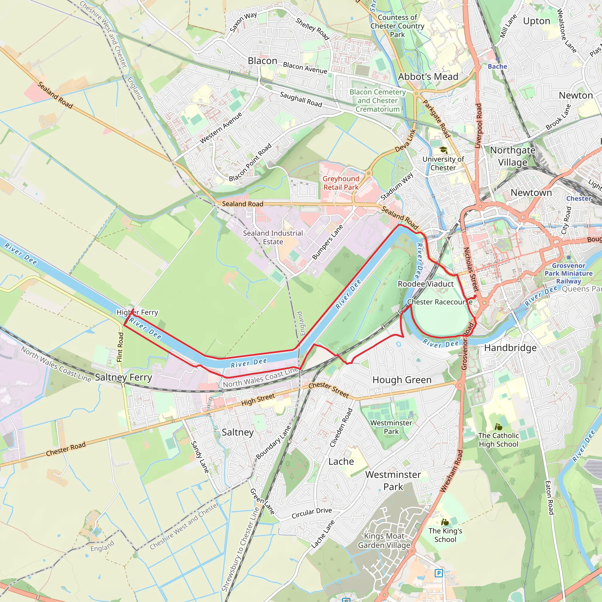 Chester Racecourse Loop mobile static map