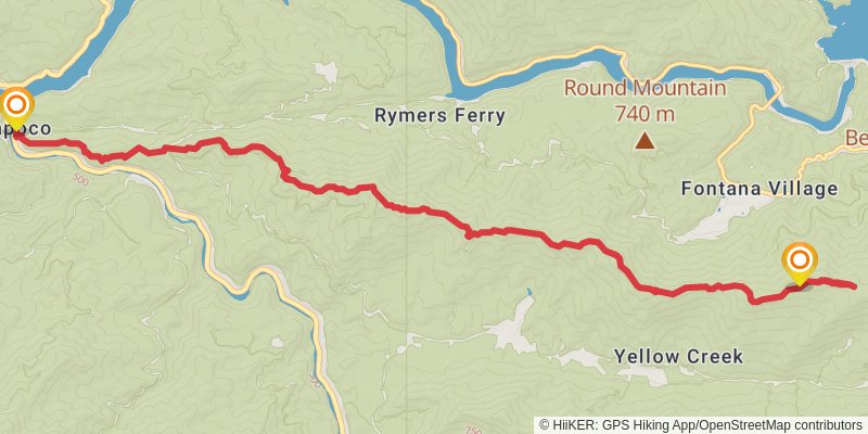 Yellow Creek Mountain Trail stage 2 Map