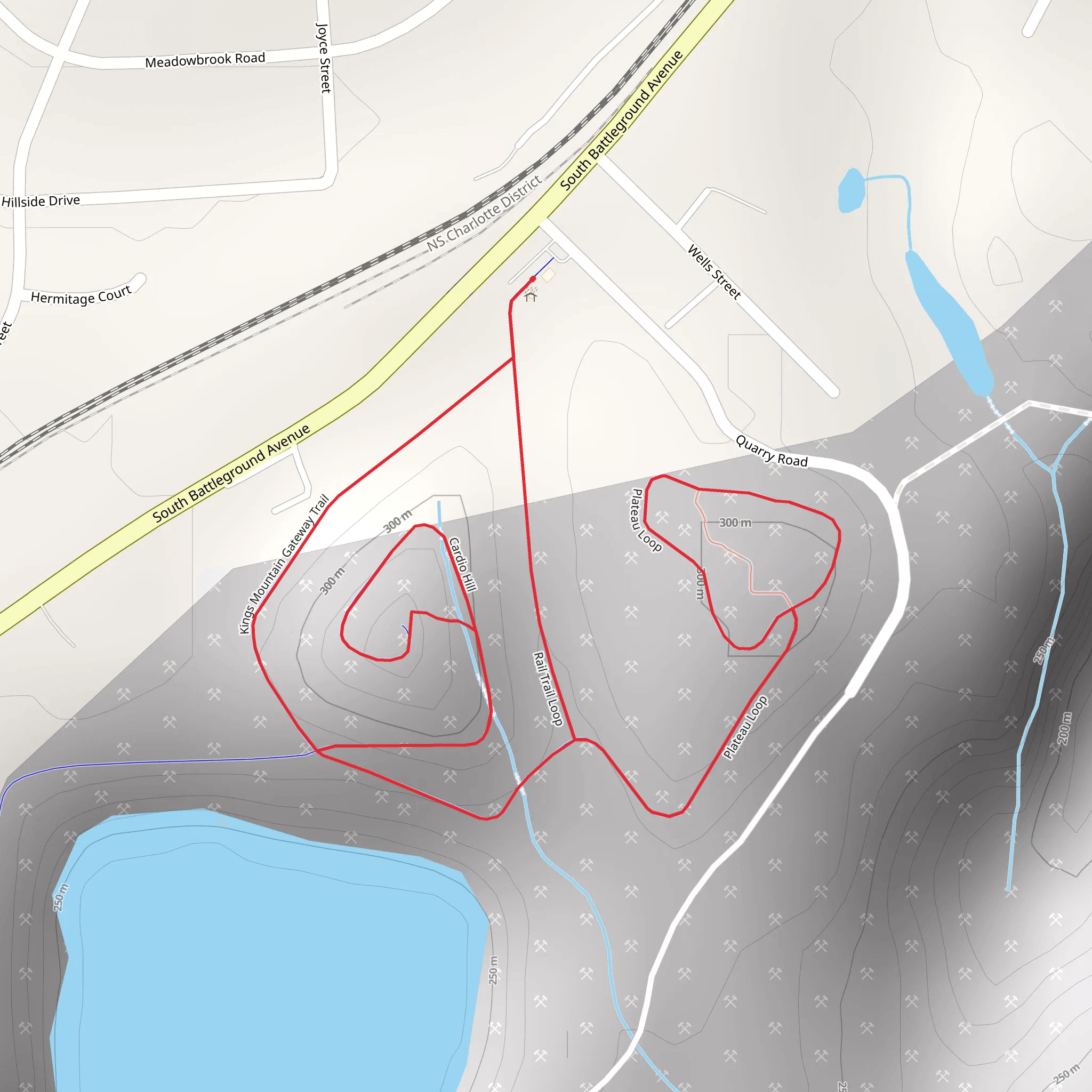 Kings Mountain Gateway and Plateau Loop mobile static map