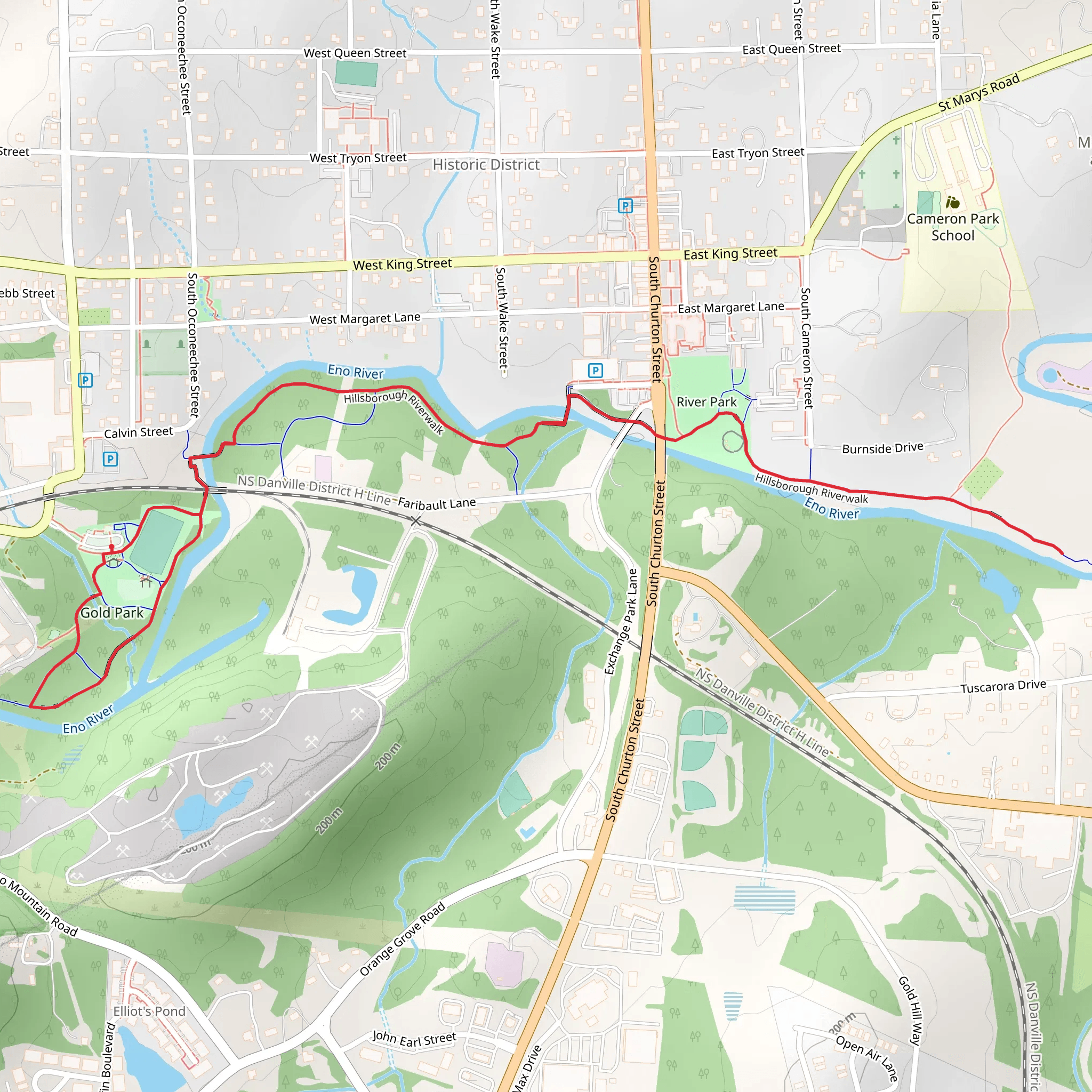 Hillsborough Riverwalk Loop mobile static map