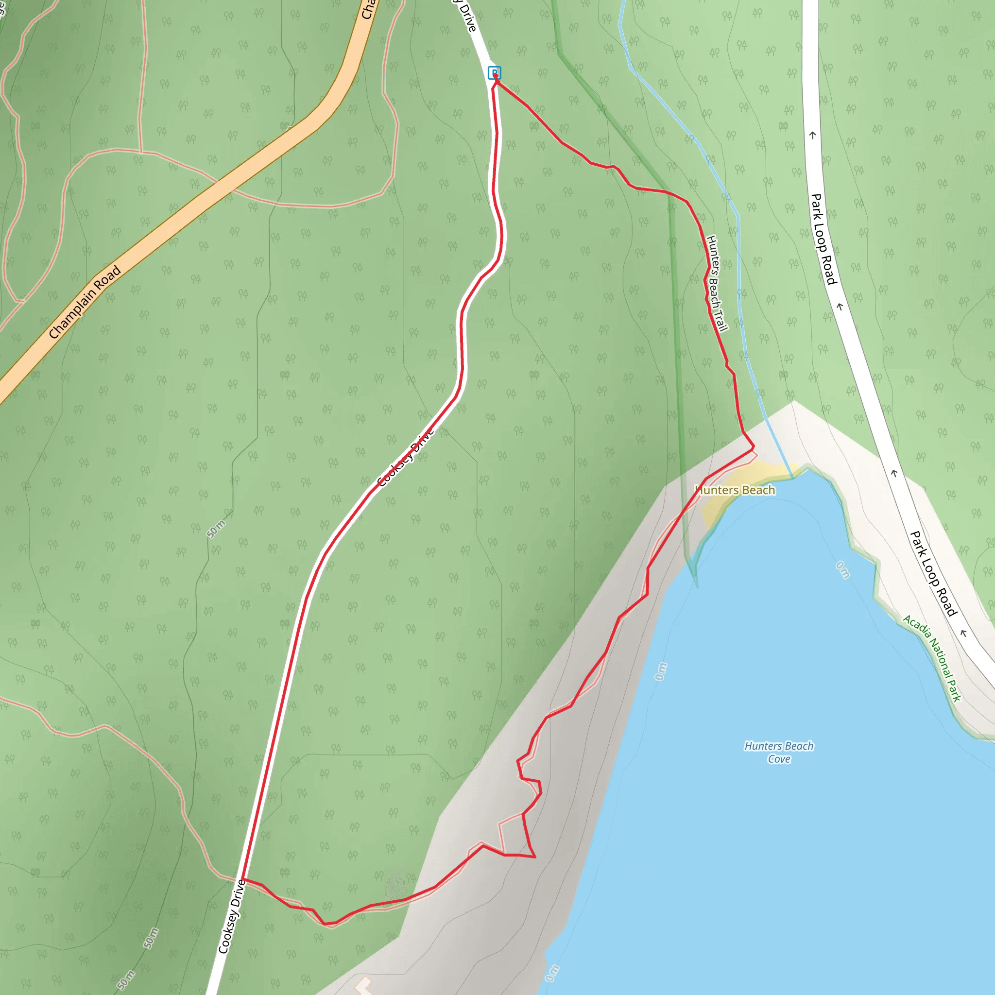 Hunters Beach Cove Loop mobile static map