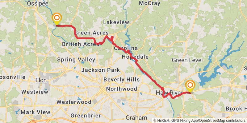 Mountains-to-Sea Trail stage 50 Map