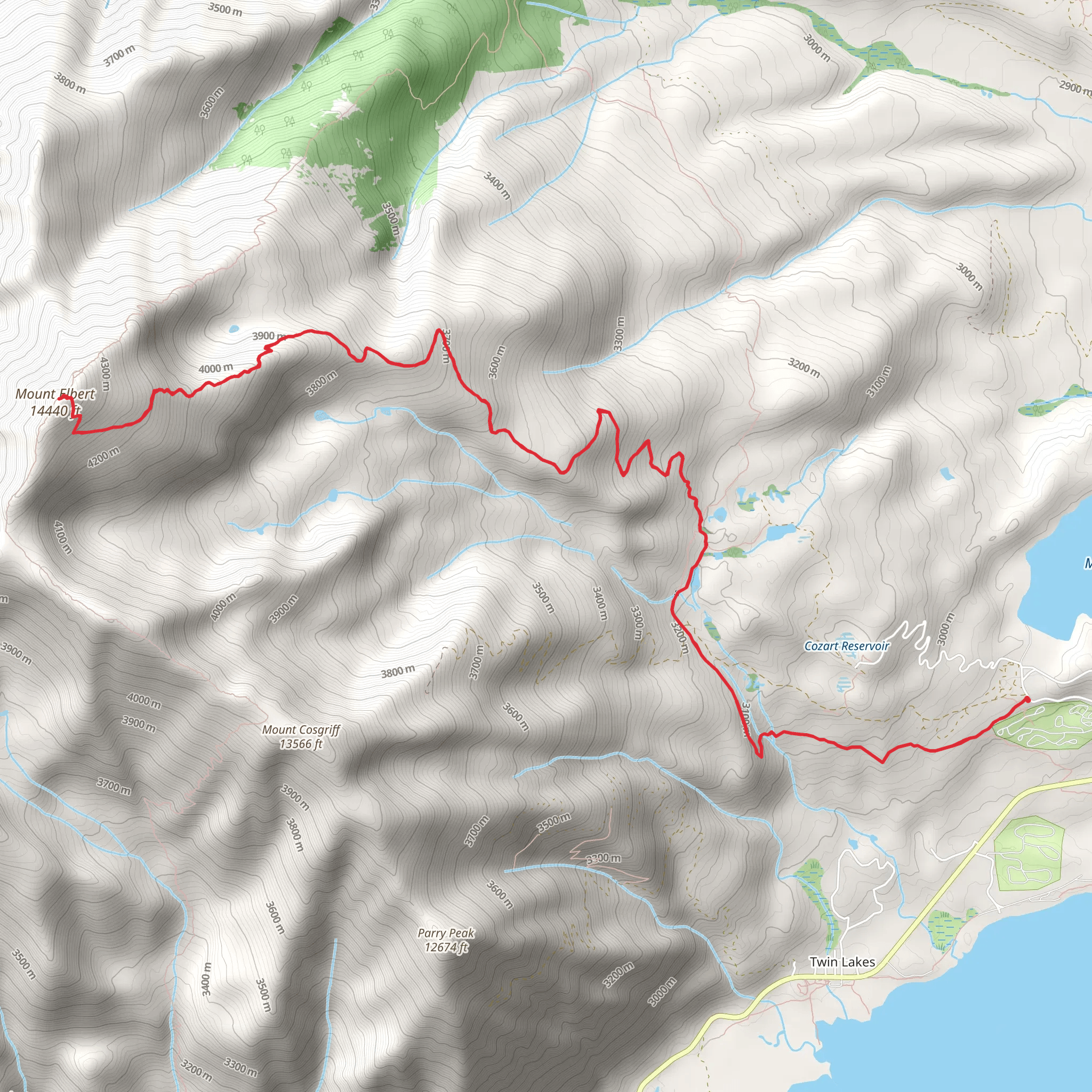 South Mount Elbert Trail via CDT mobile static map