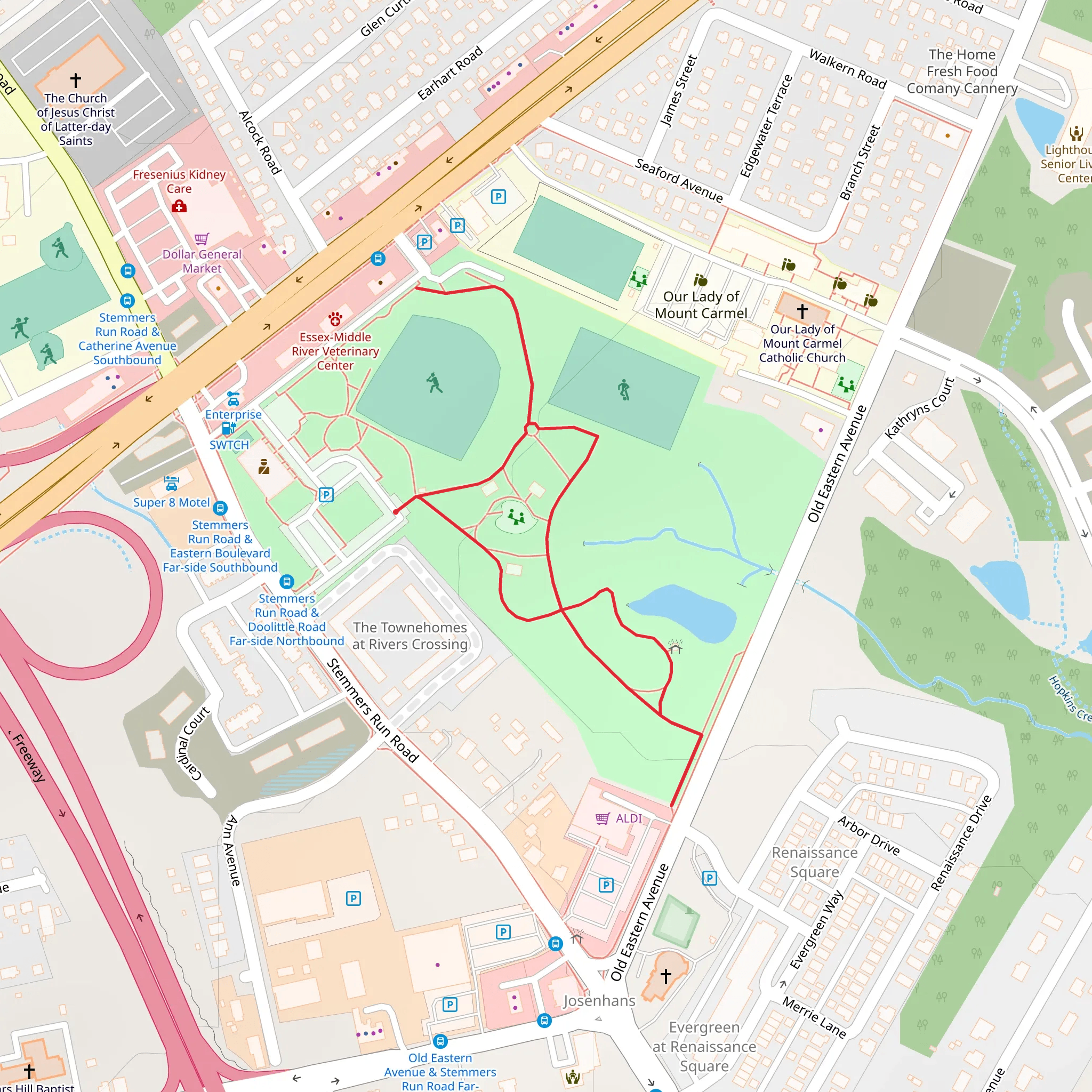 Renaissance Park Loop mobile static map