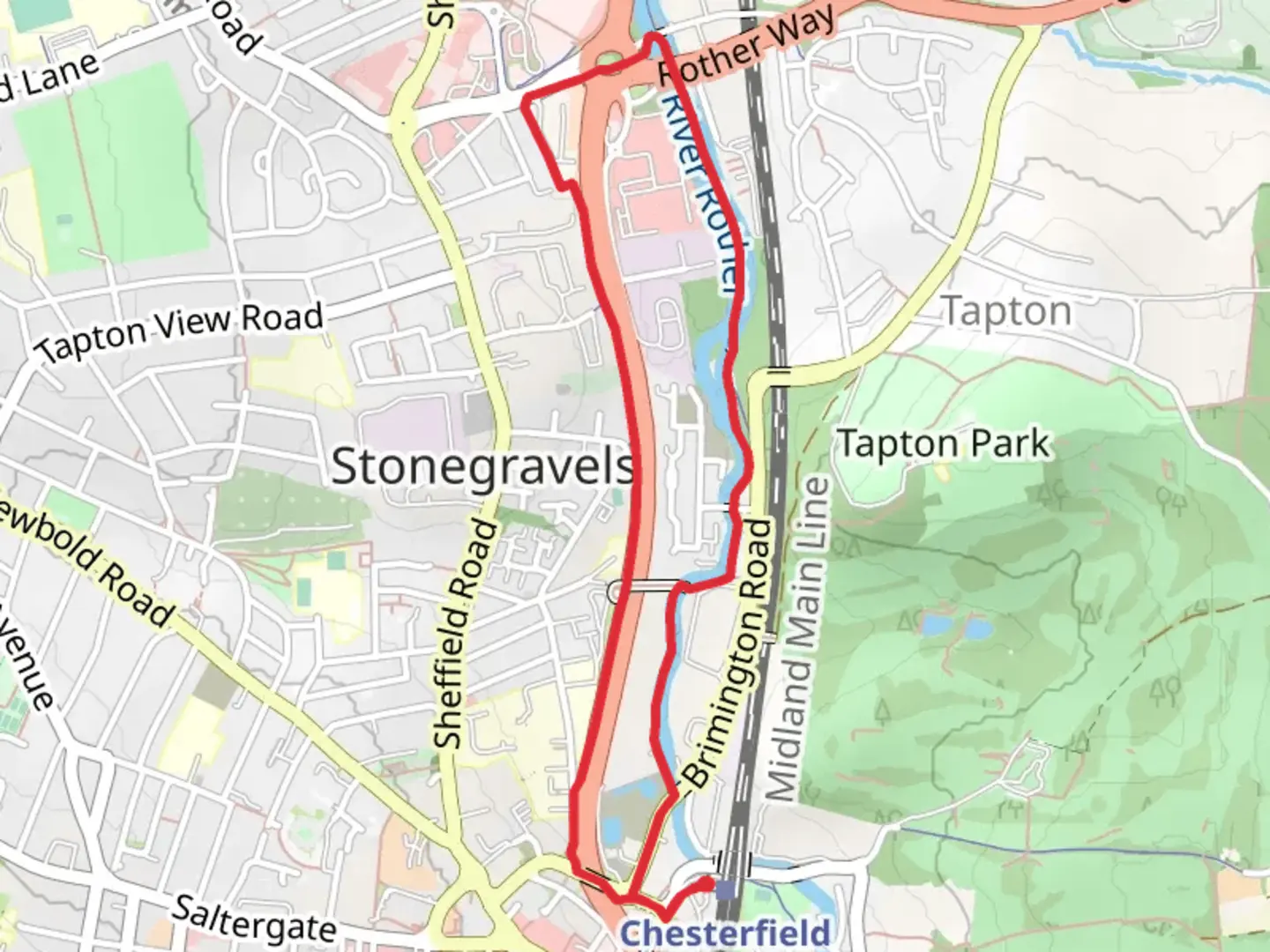An image depicting the trail Chesterfield Loop and its surrounding area.