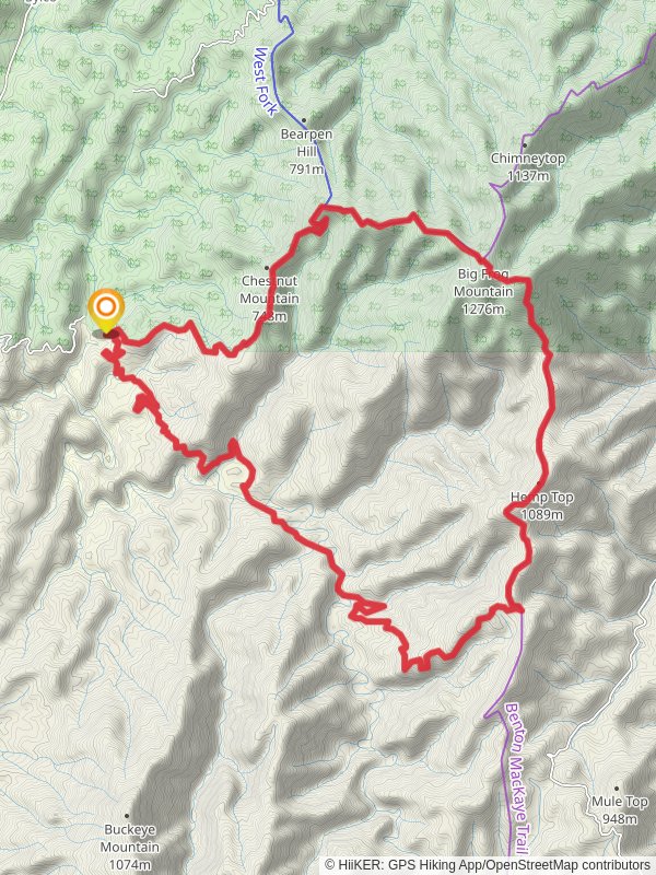 Big Frog Mountain, Hemp Top and Jacks River Loop