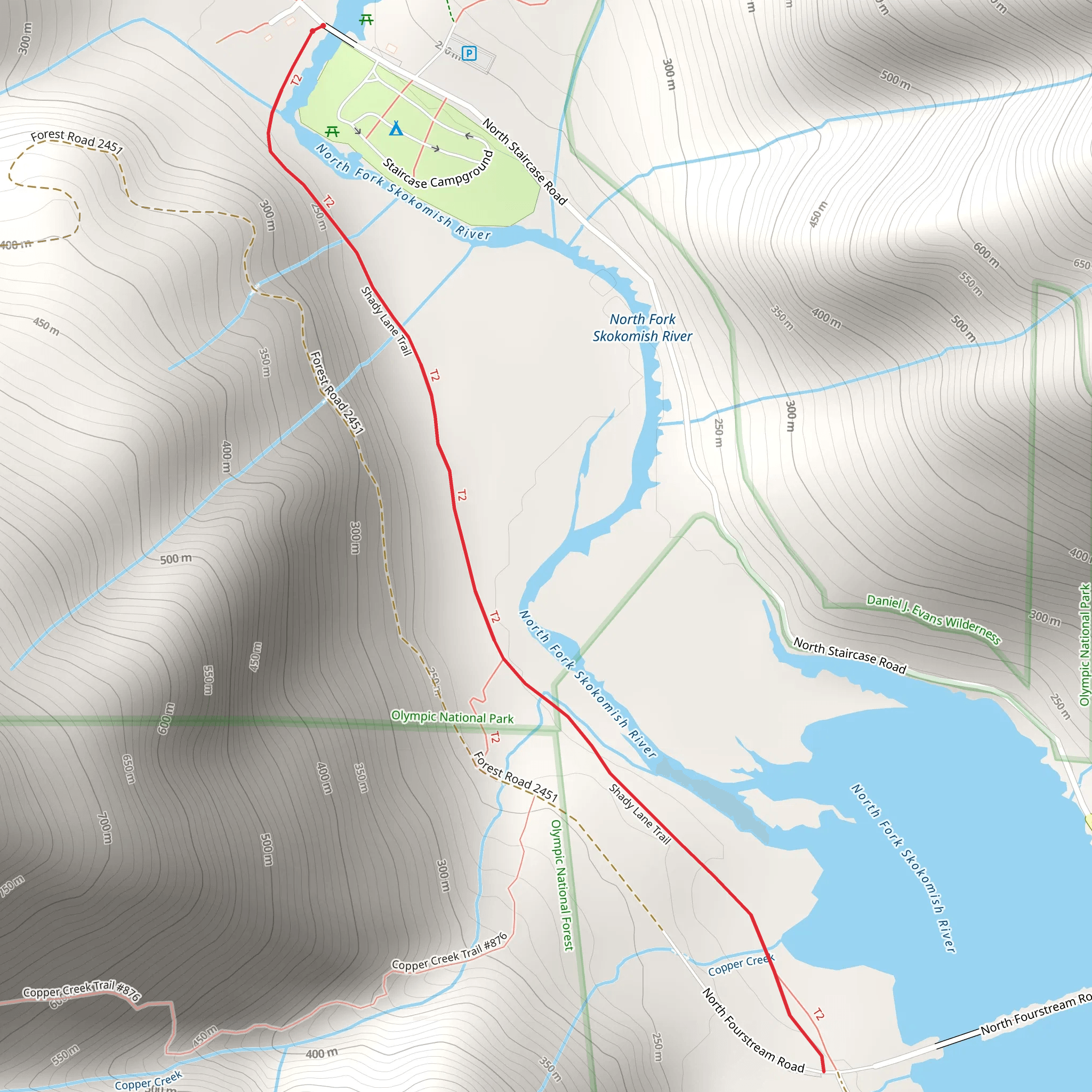 Shady Lane Trail mobile static map