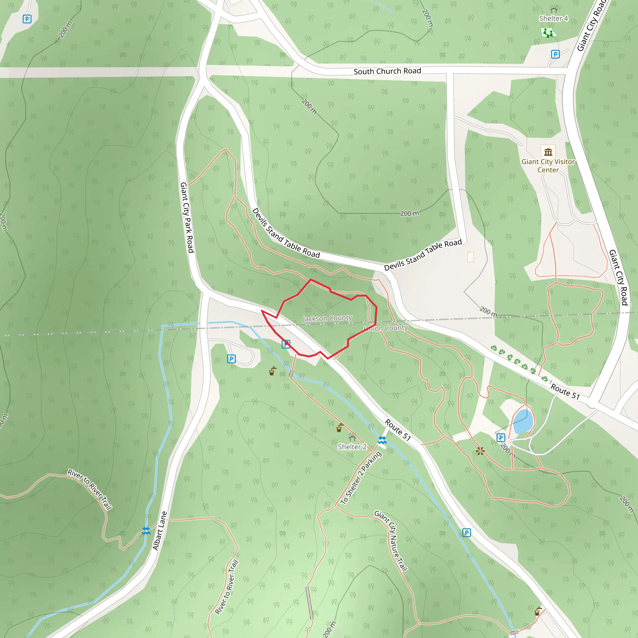 Devil's Standtable Loop Trail mobile static map