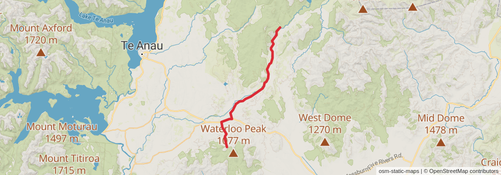Te Araroa South Island stage 72 Map