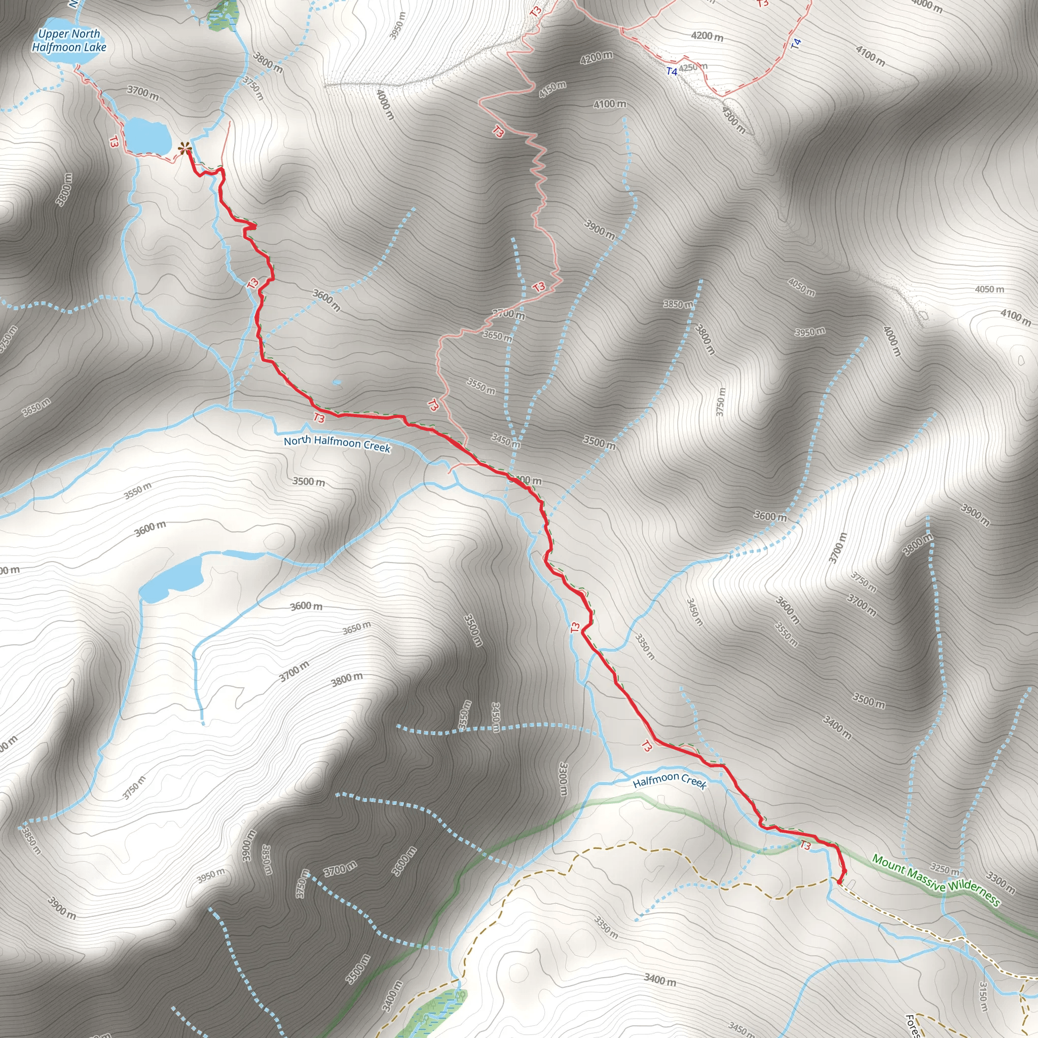 North Halfmoon Lakes Trail mobile static map