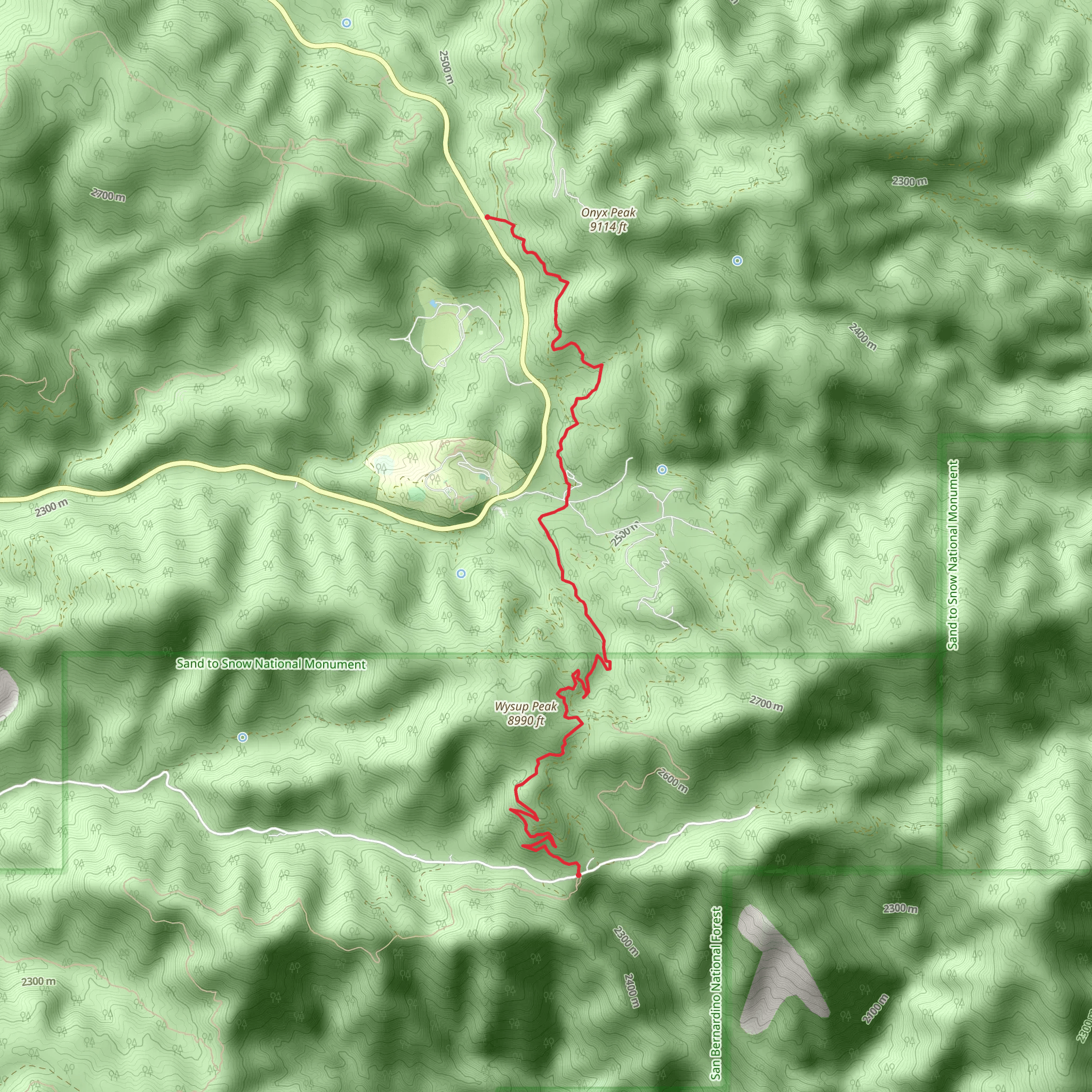 Wysup Peak via Pacific Crest Trail mobile static map