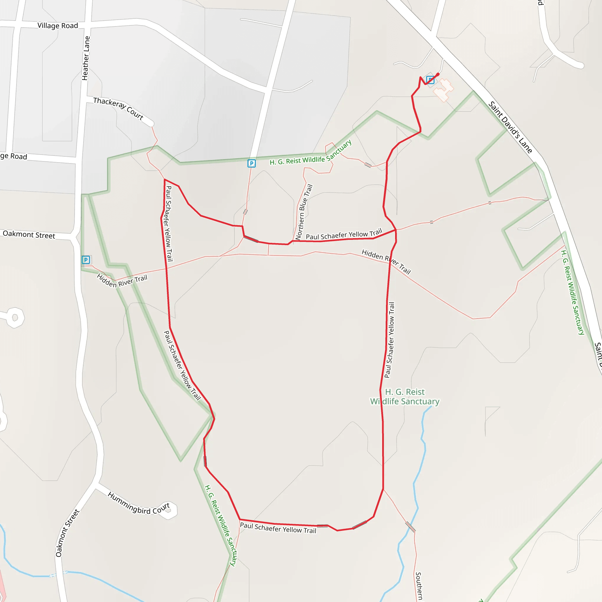 Paul Schaefer Yellow Trail and Hidden River Trail Loop mobile static map