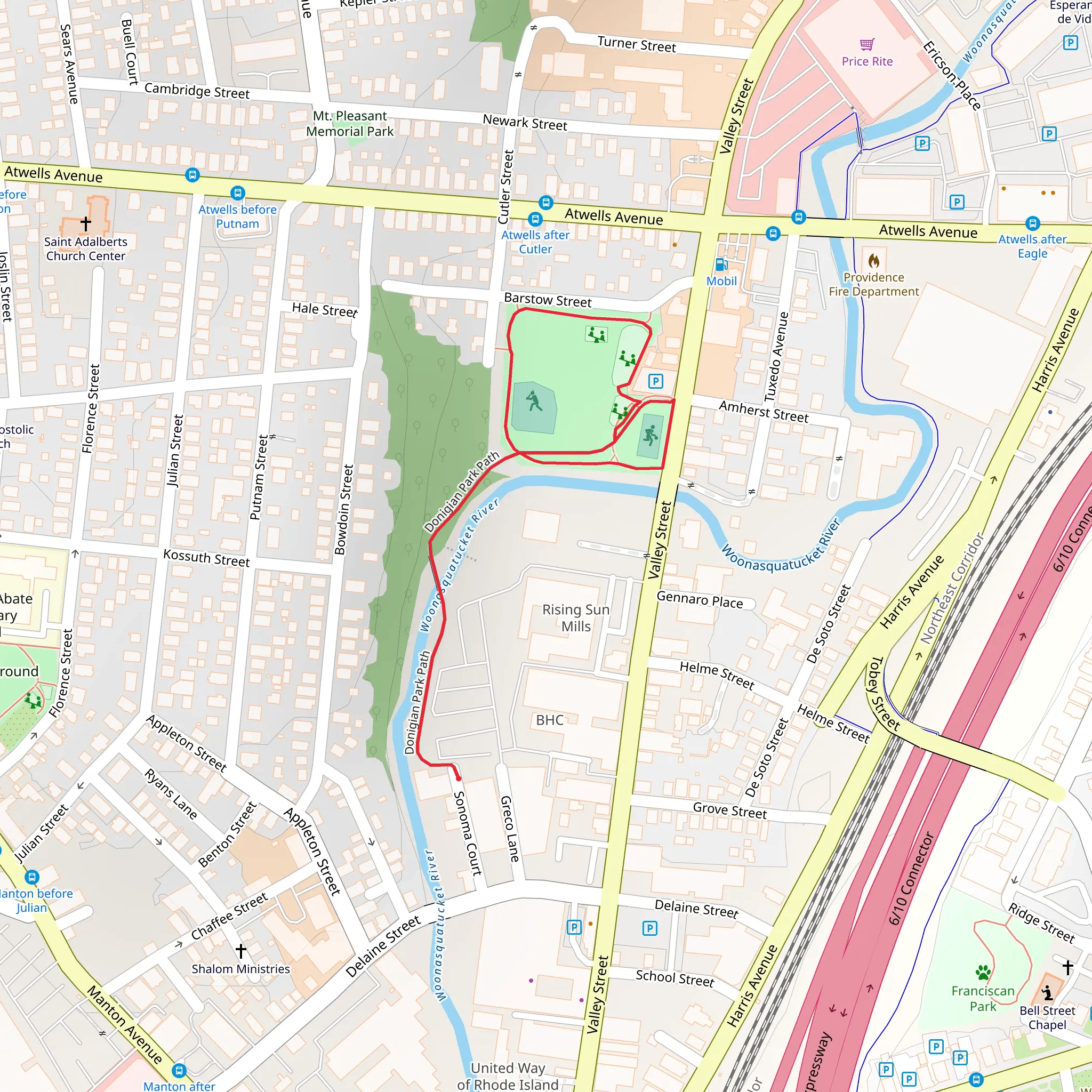 Donigian Memorial Park Loop mobile static map