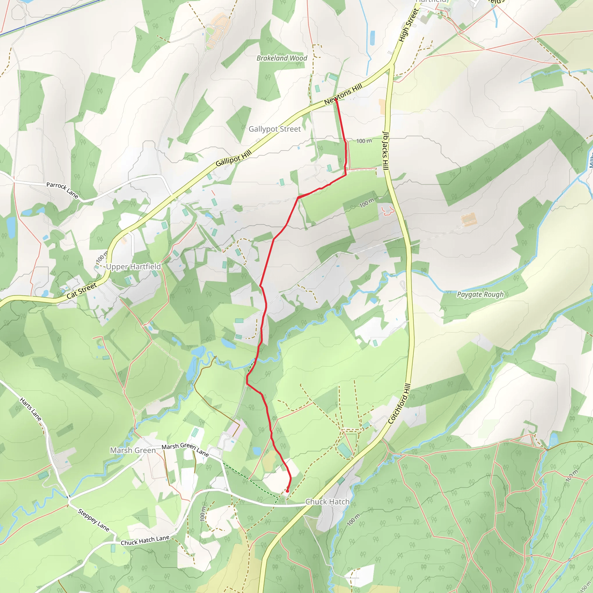 Chuck Hatch to Gallypot Street Walk mobile static map