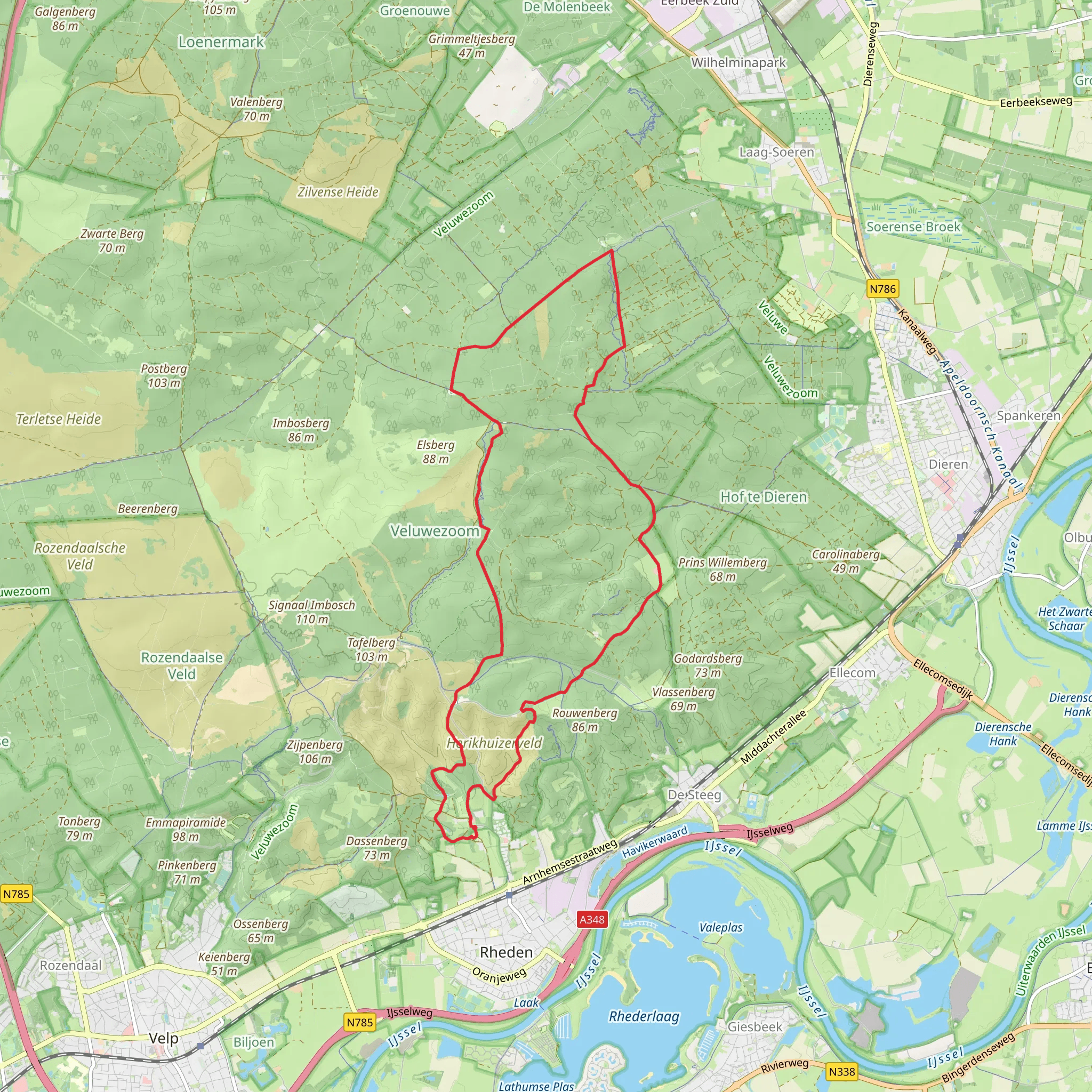 Schaddeveld, Drie Timp and De Hangmat Loop mobile static map
