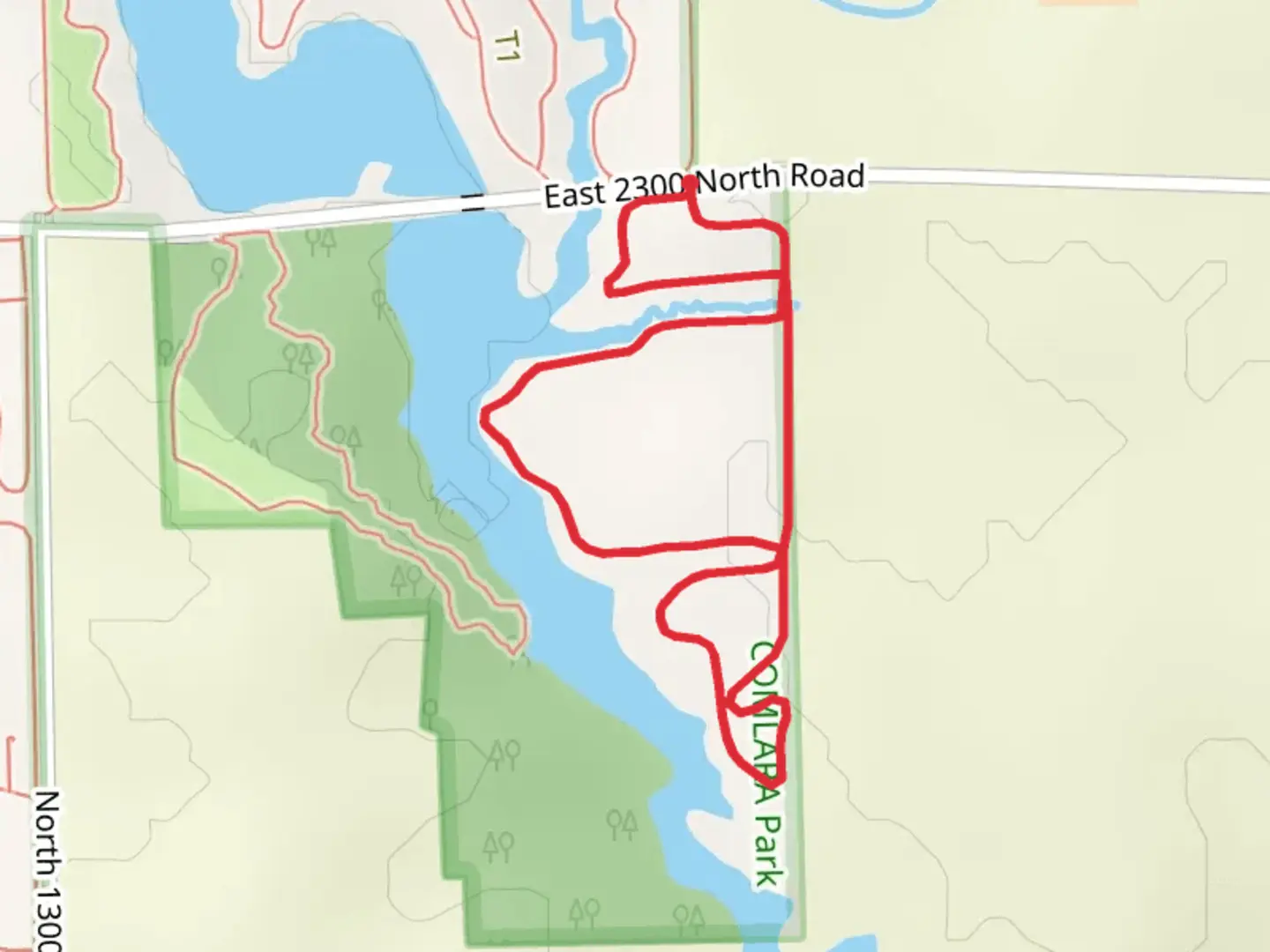 An image depicting the trail East 2300 North Road Loop and its surrounding area.