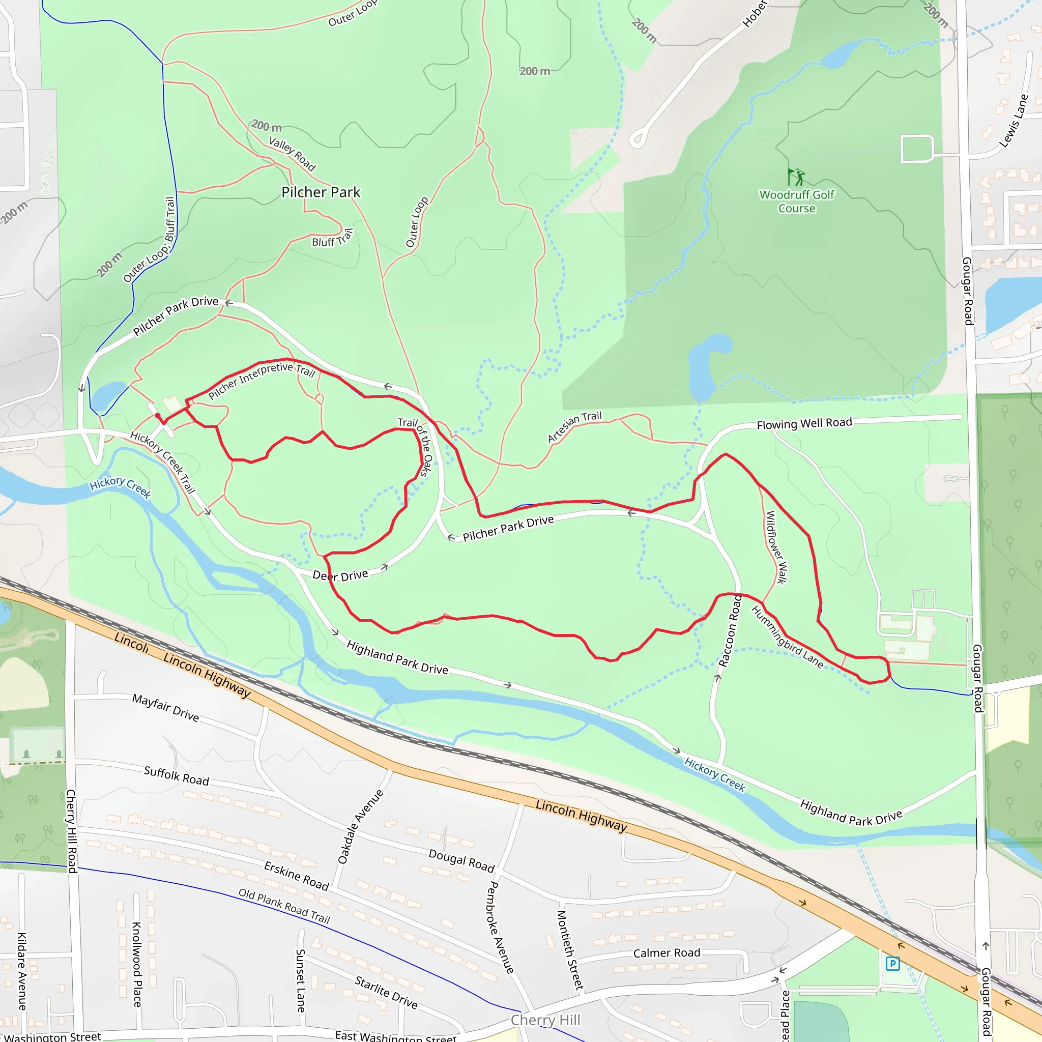 Pilcher Interpretive and Hummingbird Lane Loop mobile static map