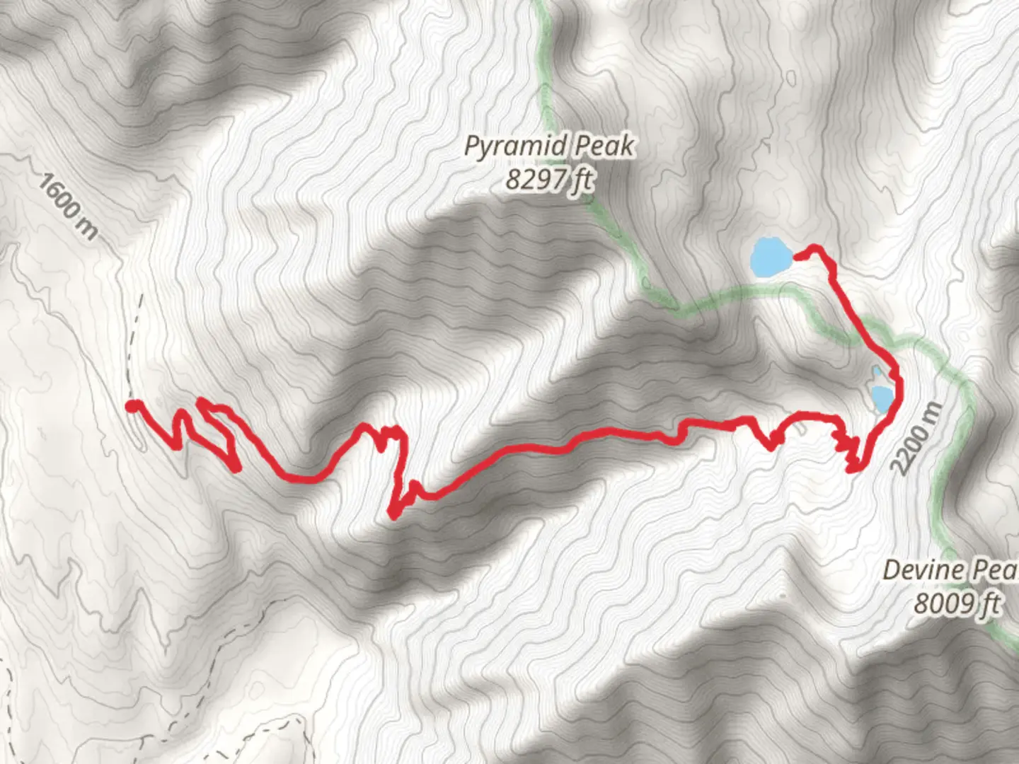 An image depicting the trail Pyramid Lake Out and Back and its surrounding area.