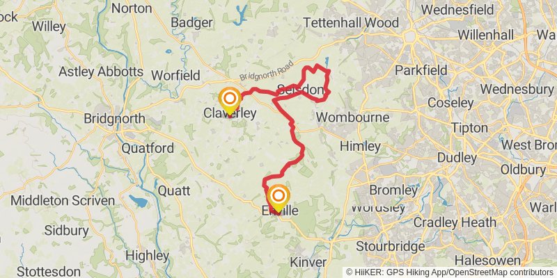 Bewdley 50 mile Loop stage 3 Map