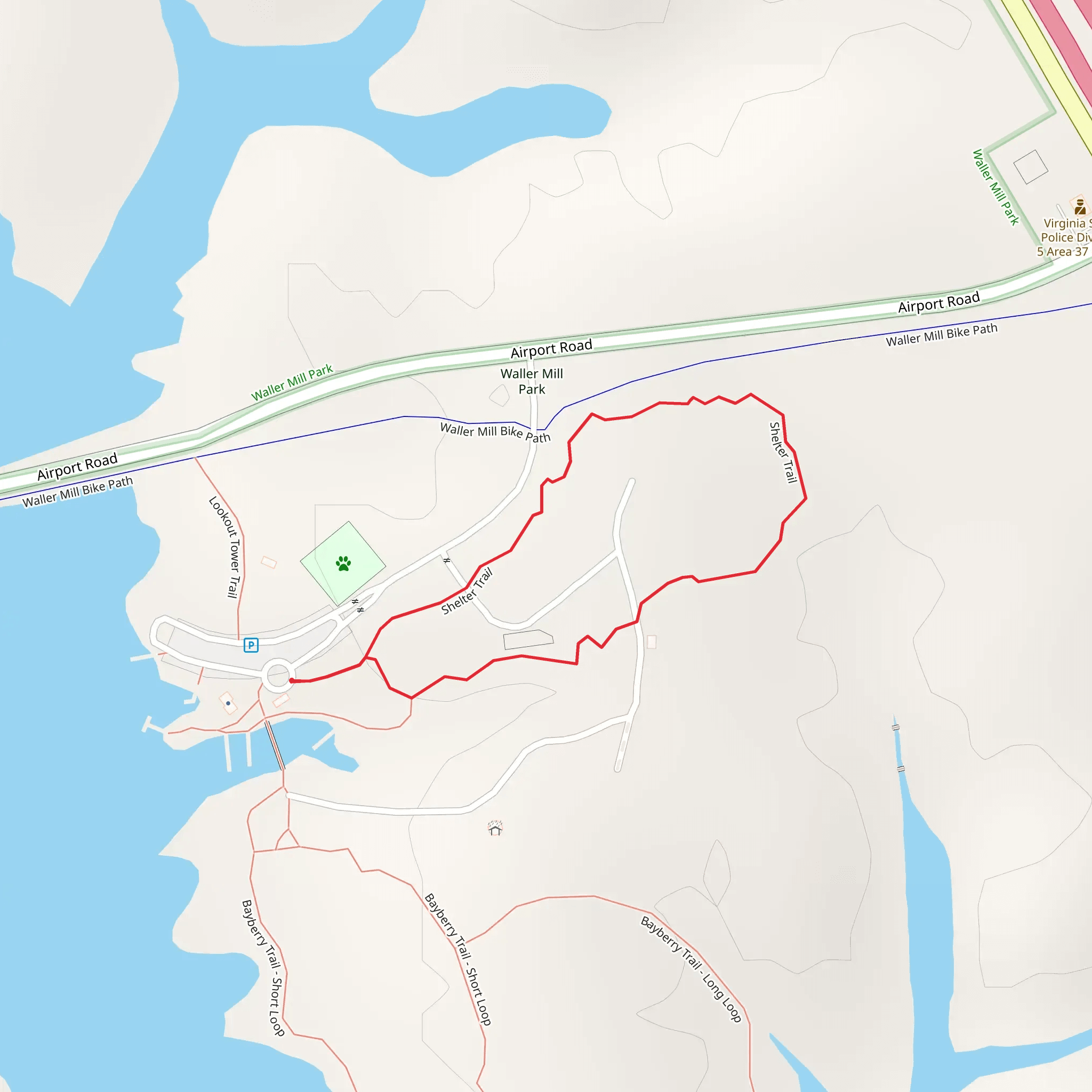 Shelter Loop Trail mobile static map