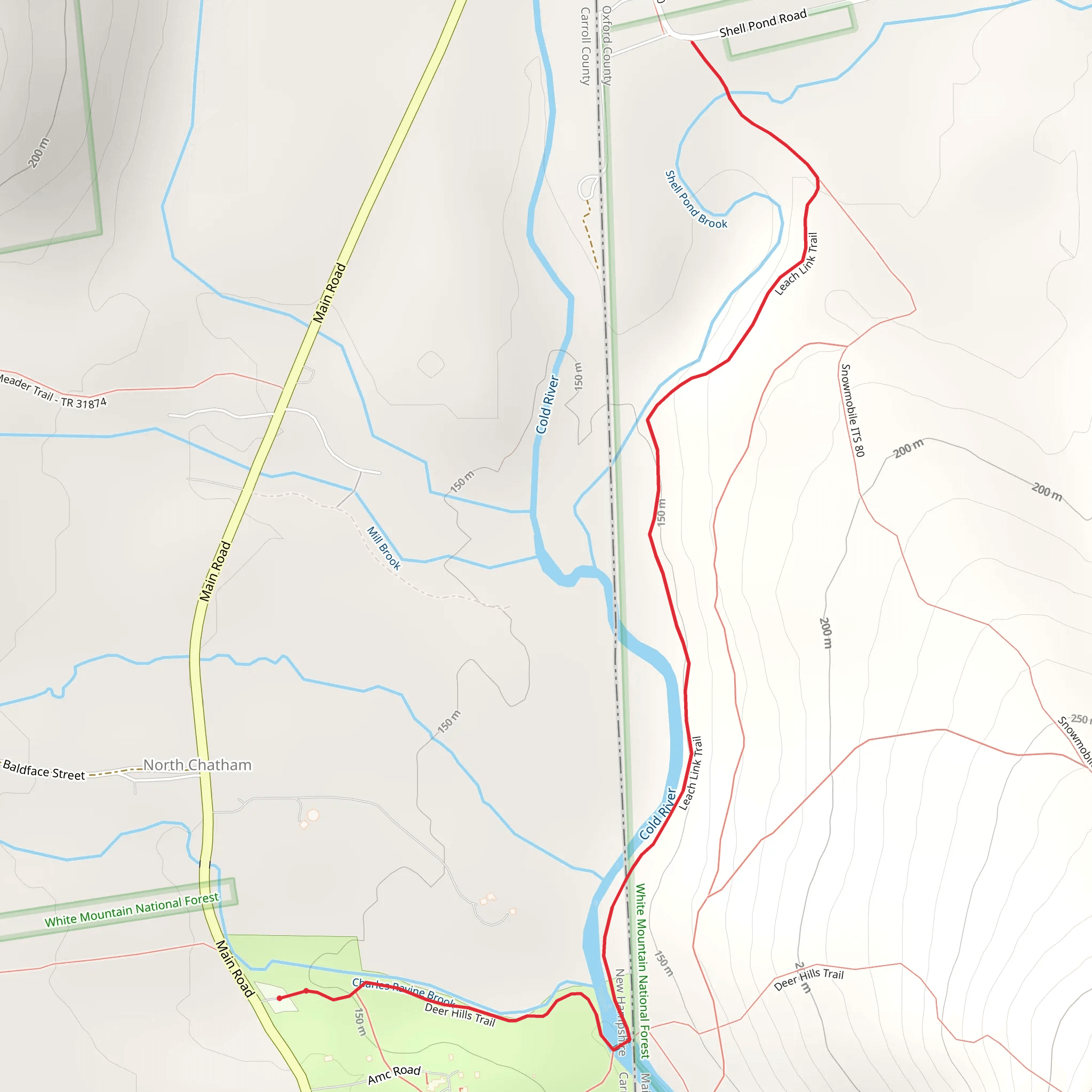 Leach Link via Deer Hills Trail mobile static map