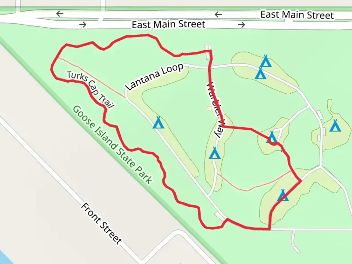 An image depicting the trail Turks Cap Loop Trail and its surrounding area.