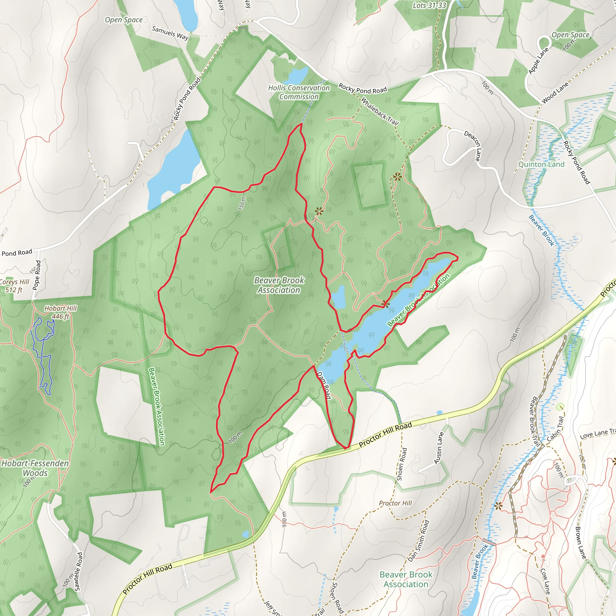 Beaver Brook Association Pond Loop mobile static map