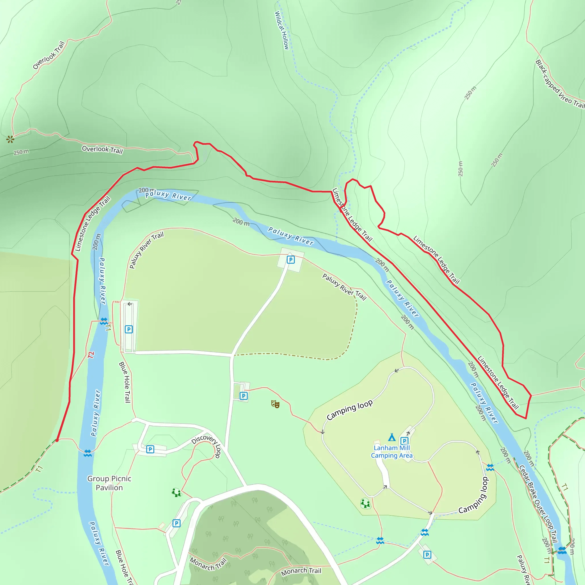 Limestone Ledge Trail Loop mobile static map