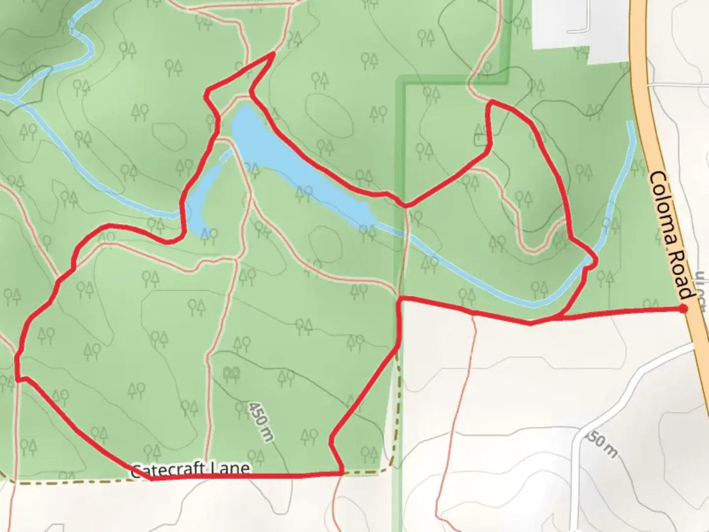 An image depicting the trail Olmstead Loop Trail and its surrounding area.