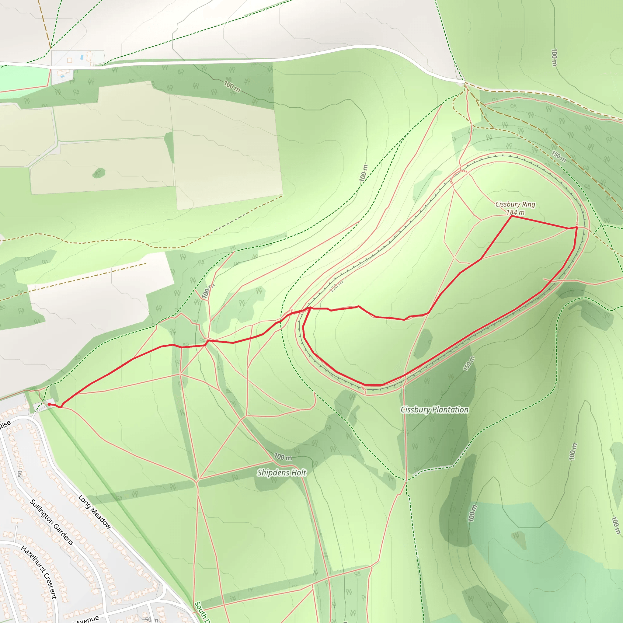 Cissbury Ring Loop mobile static map
