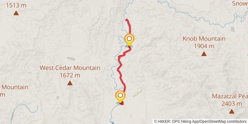 Highwater Trail via Verde River Trail stage 3 Map