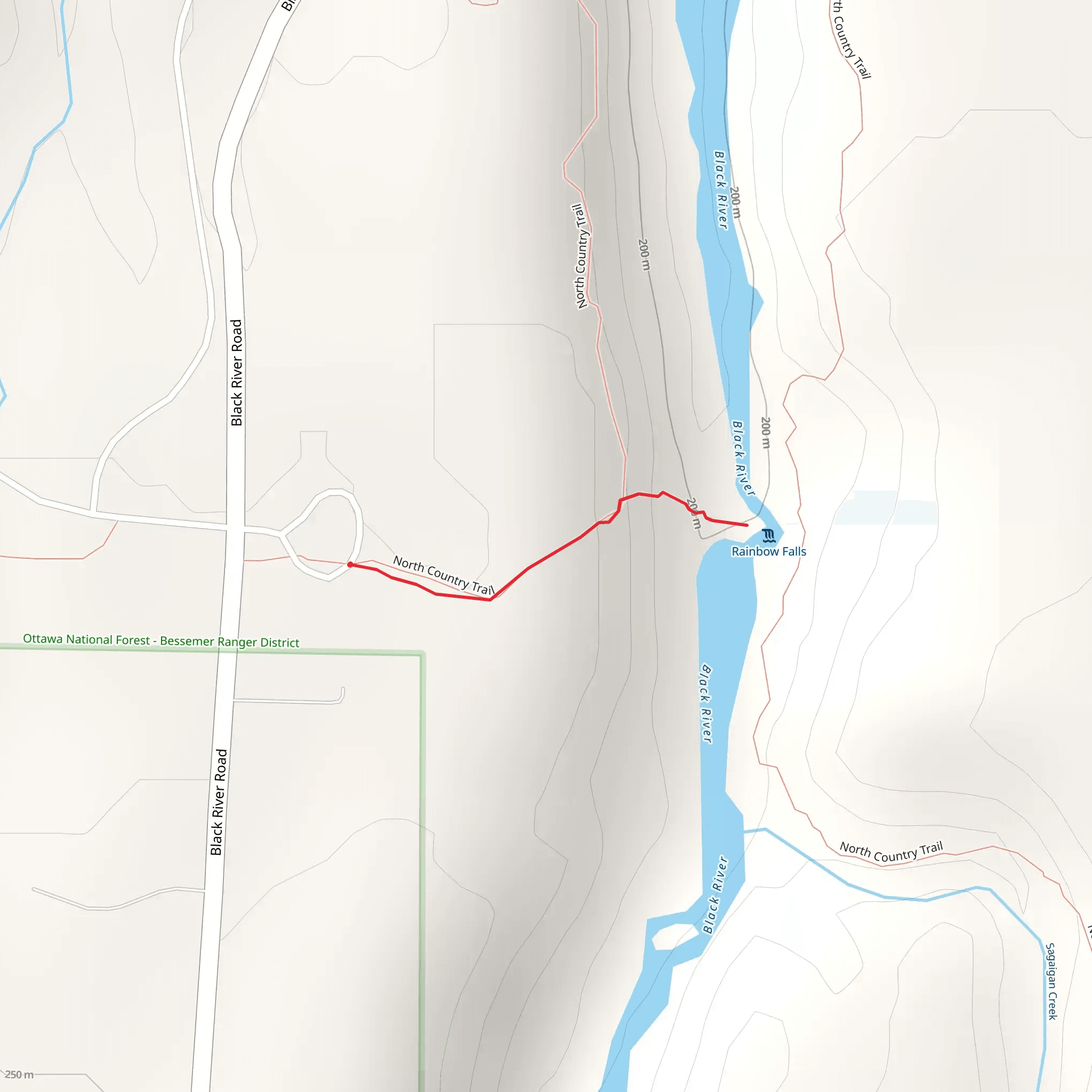 Black River via North Country Trail mobile static map