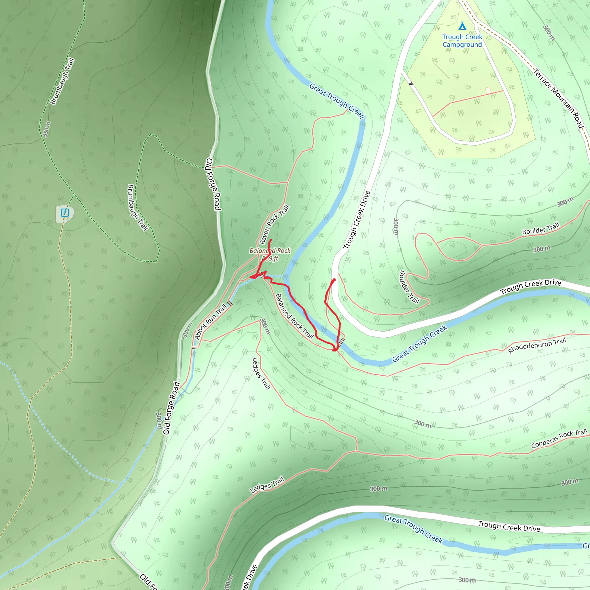 Balanced Rock Trail mobile static map
