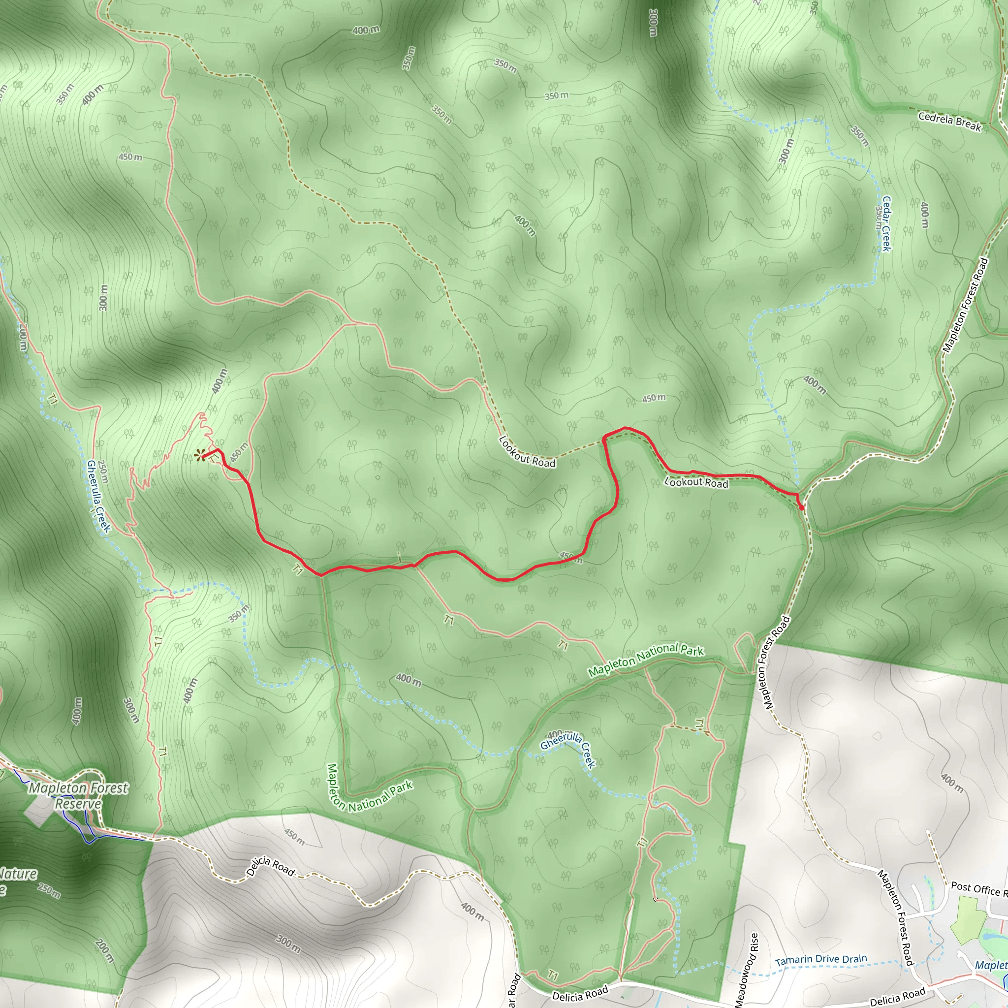 Mapleton to Ubajee Viewpoint Walk mobile static map