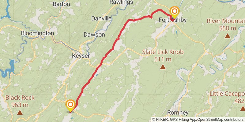 American Discovery Trail - East stage 15 Map