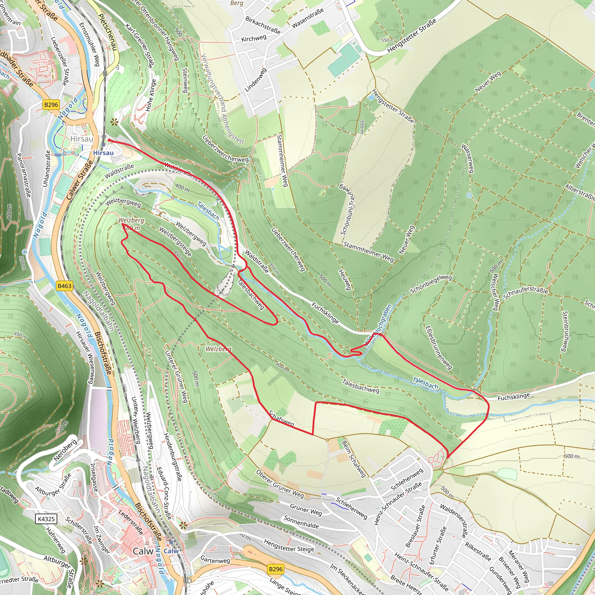 Fuchsklinge and Welzberg Loop mobile static map