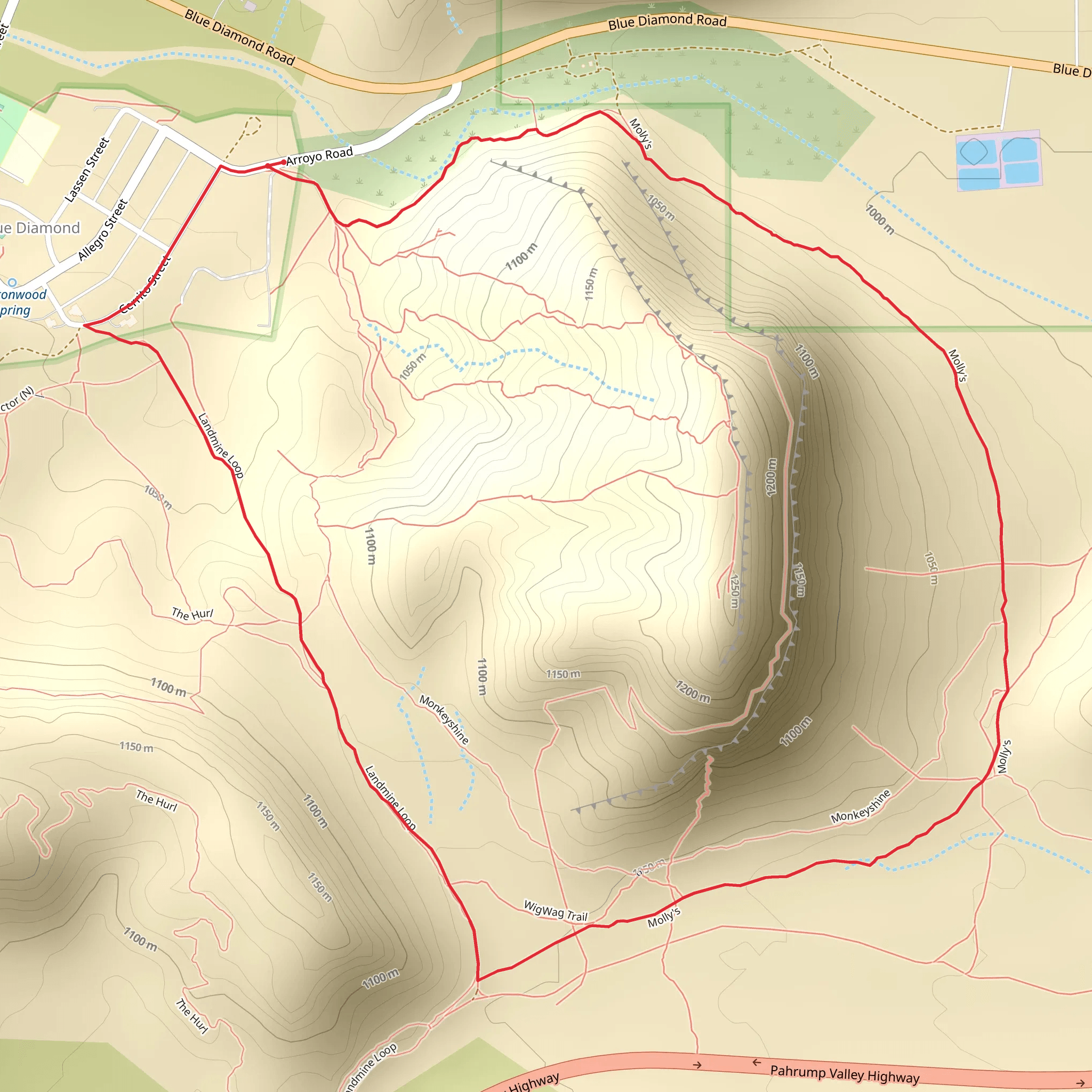 Molly's Trail and Landmine Loop mobile static map