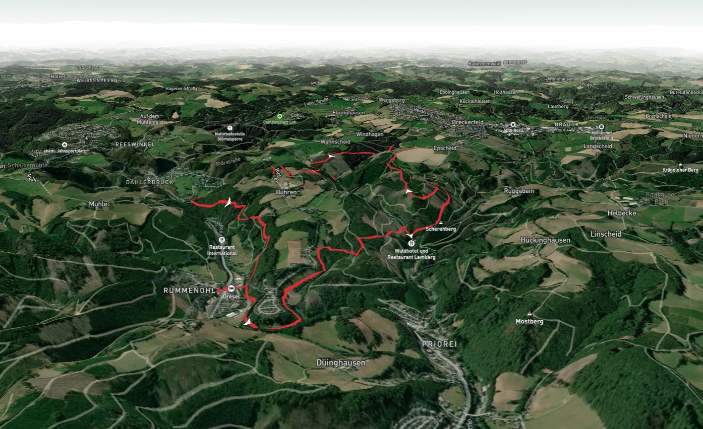 Samenberg, Reckhammer and Epscheider Mühle Loop via Rummenohl