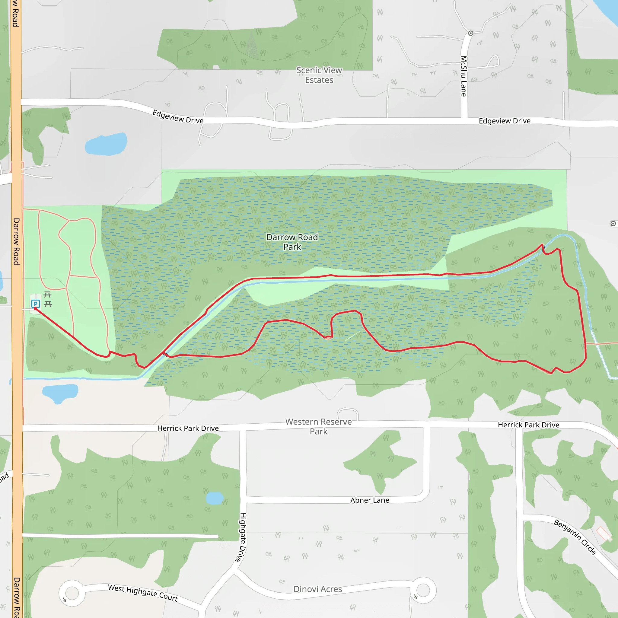 Darrow Road Park Loop mobile static map
