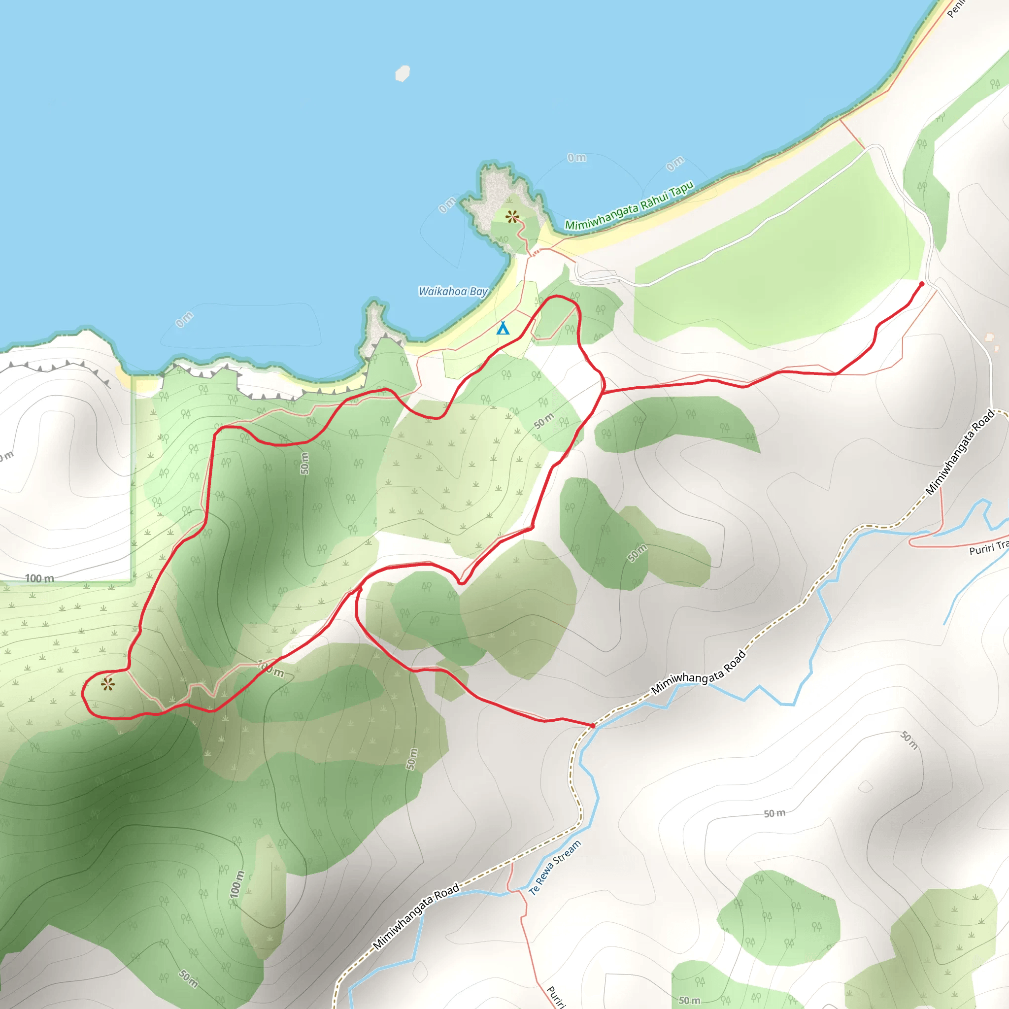 Tohumoana Lookout Track mobile static map
