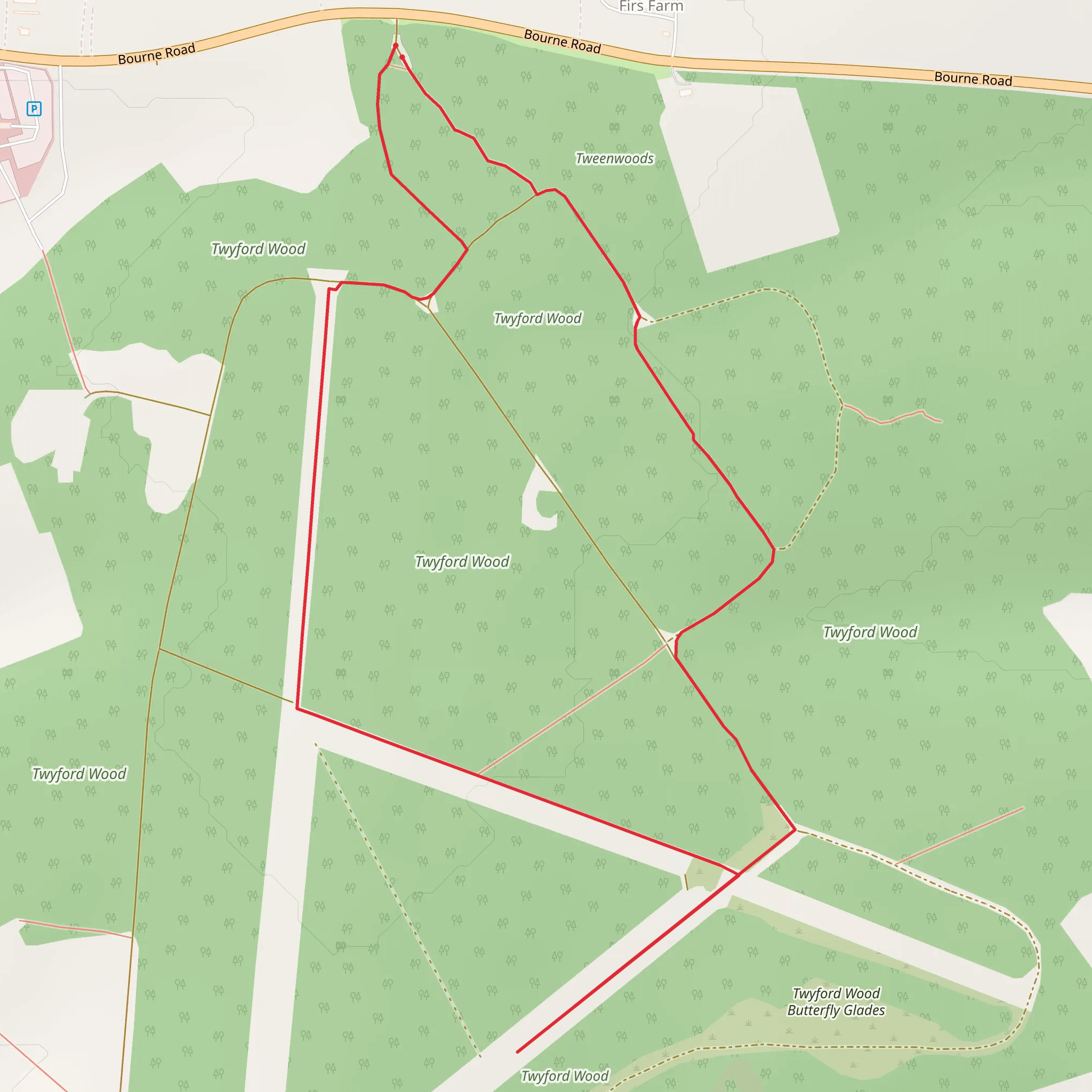 Twyford Wood Walk mobile static map