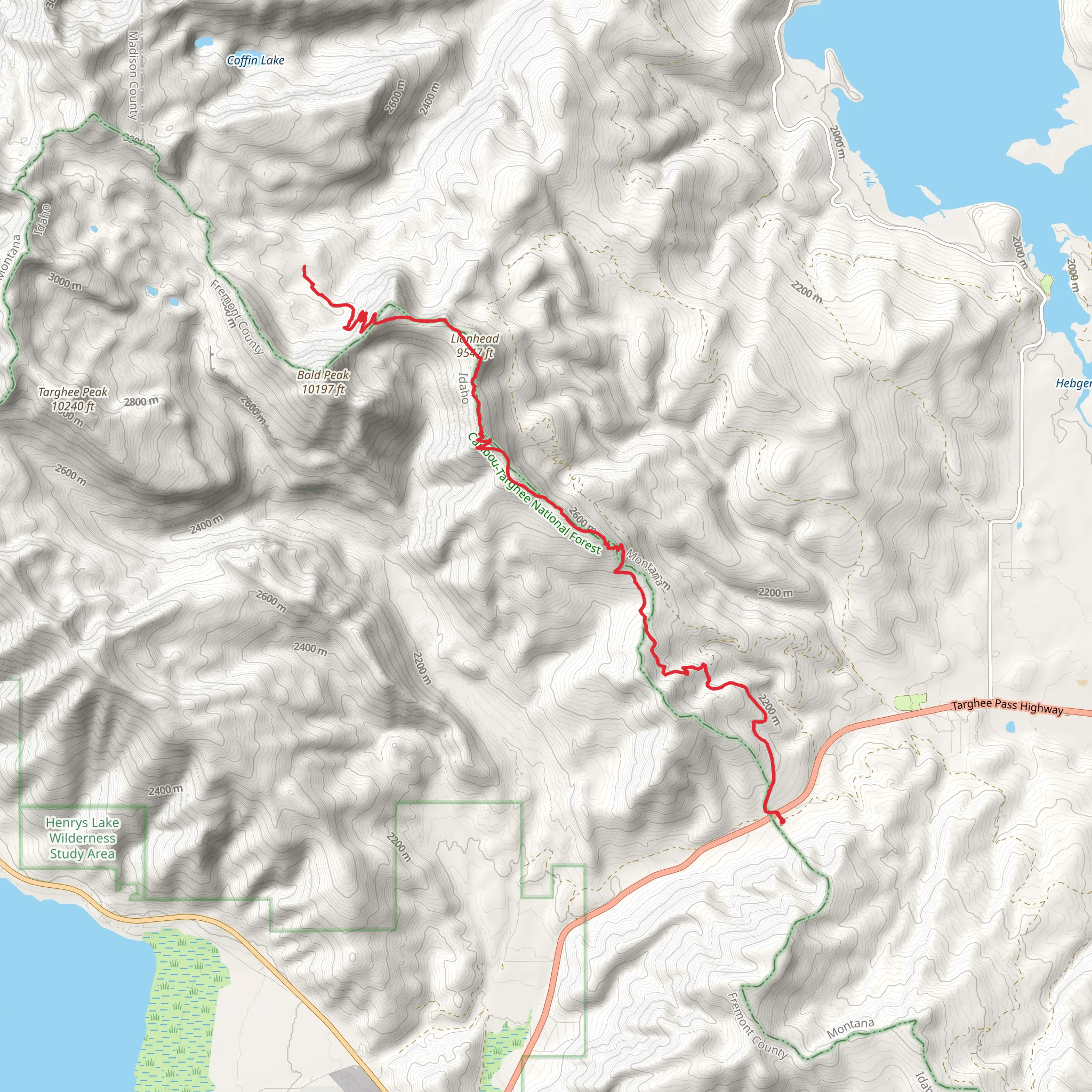 Lionhead Mountain Trail mobile static map