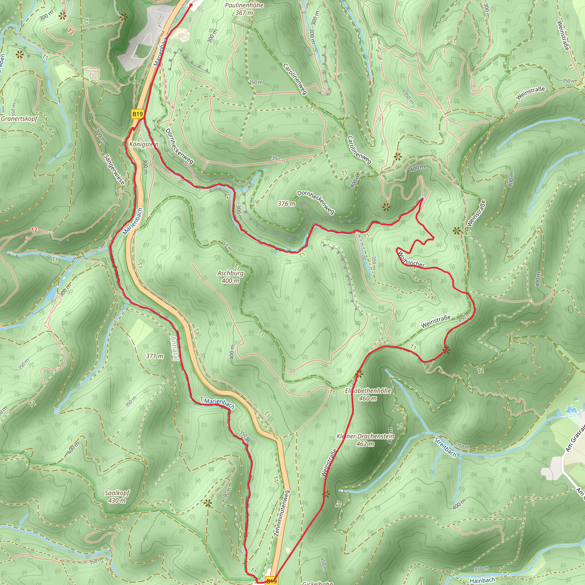 Drachenschlucht and Urwaldpfad Eisenach Loop mobile static map