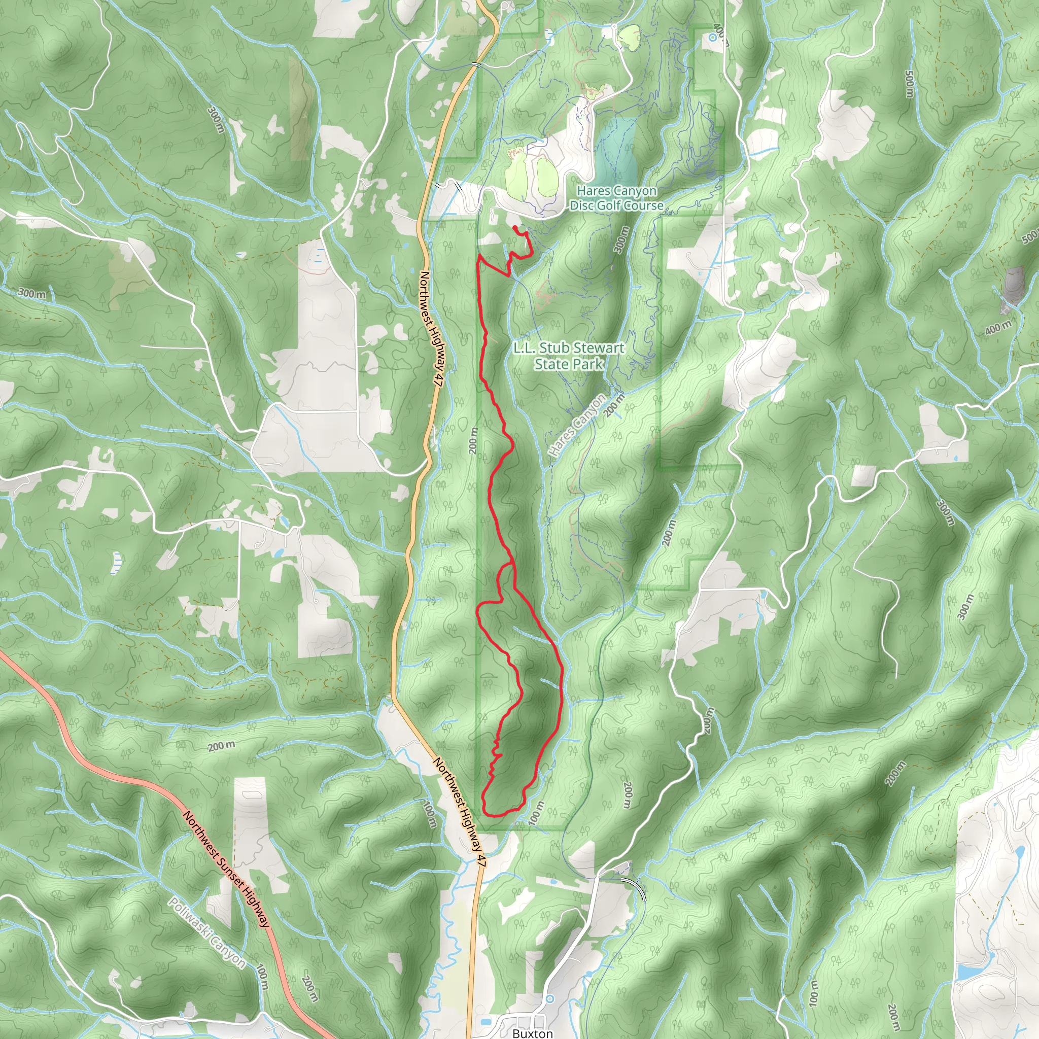 Banks-Vernonia State and Bumping Knots Loop Trail mobile static map
