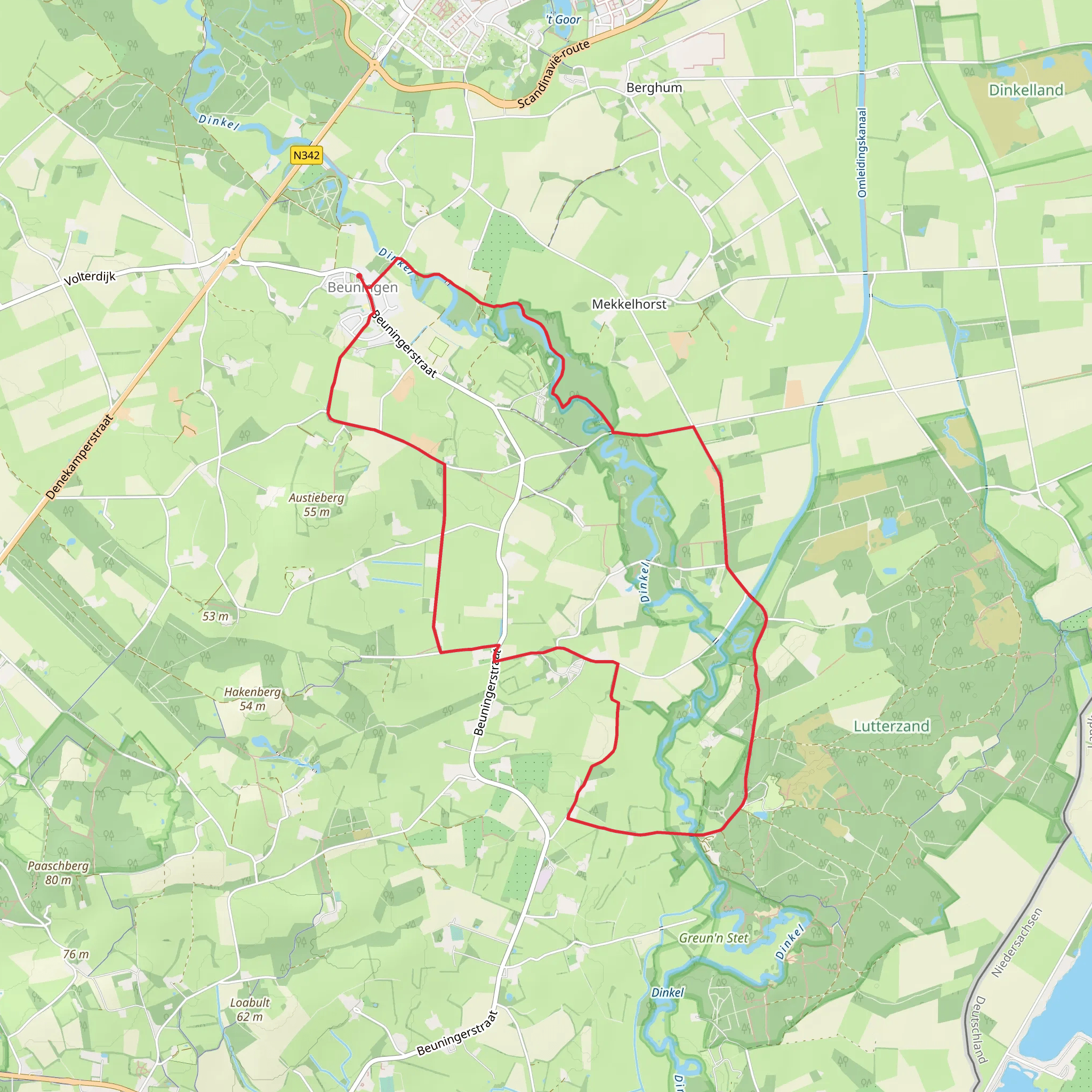 Dinkel via Tweetepad and Lutterzand Weg mobile static map