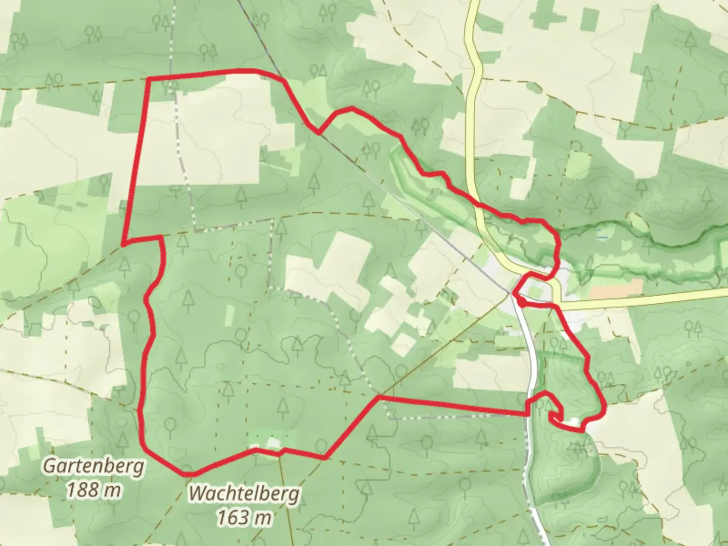 An image depicting the trail Gruene Rummel Wanderweg and Bergmolchwanderweg Loop and its surrounding area.