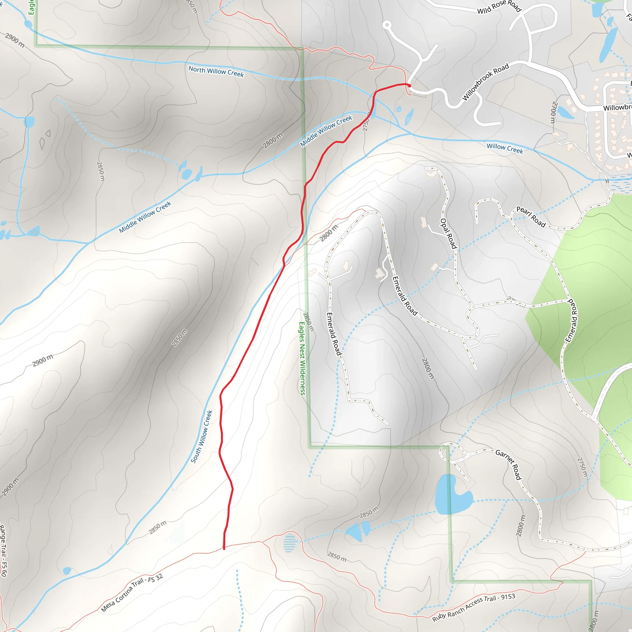South Willowbrook Trail mobile static map