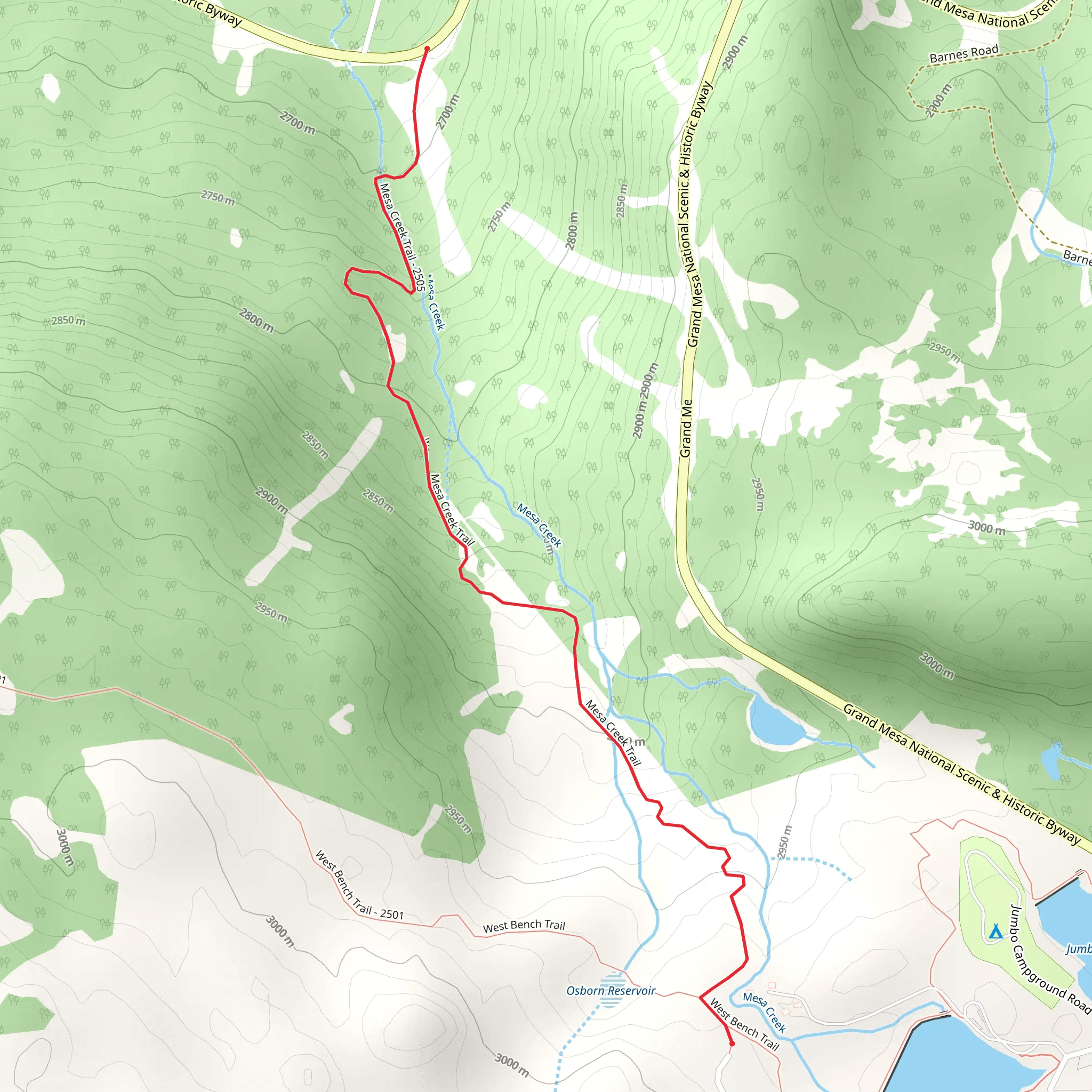 Mesa Creek Trail mobile static map