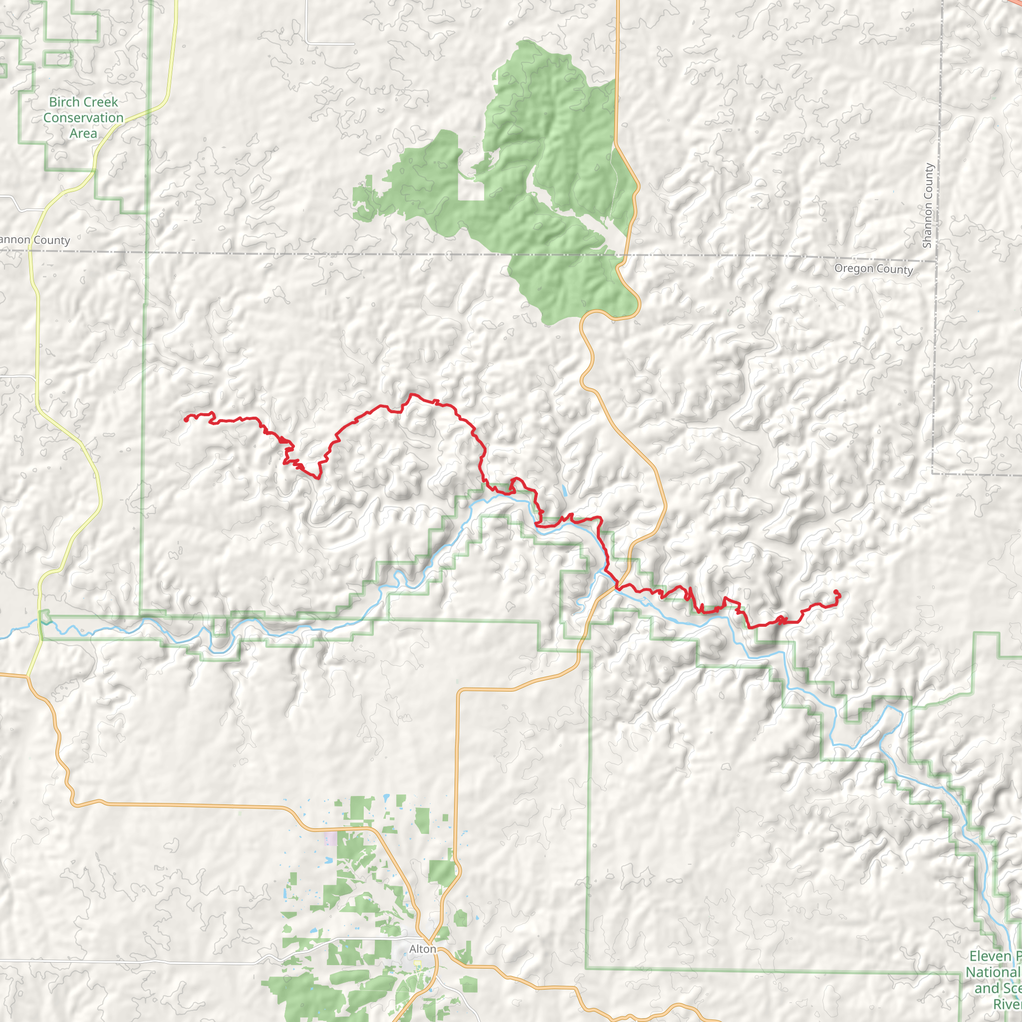 Ozark Trail - Eleven Point Section mobile static map